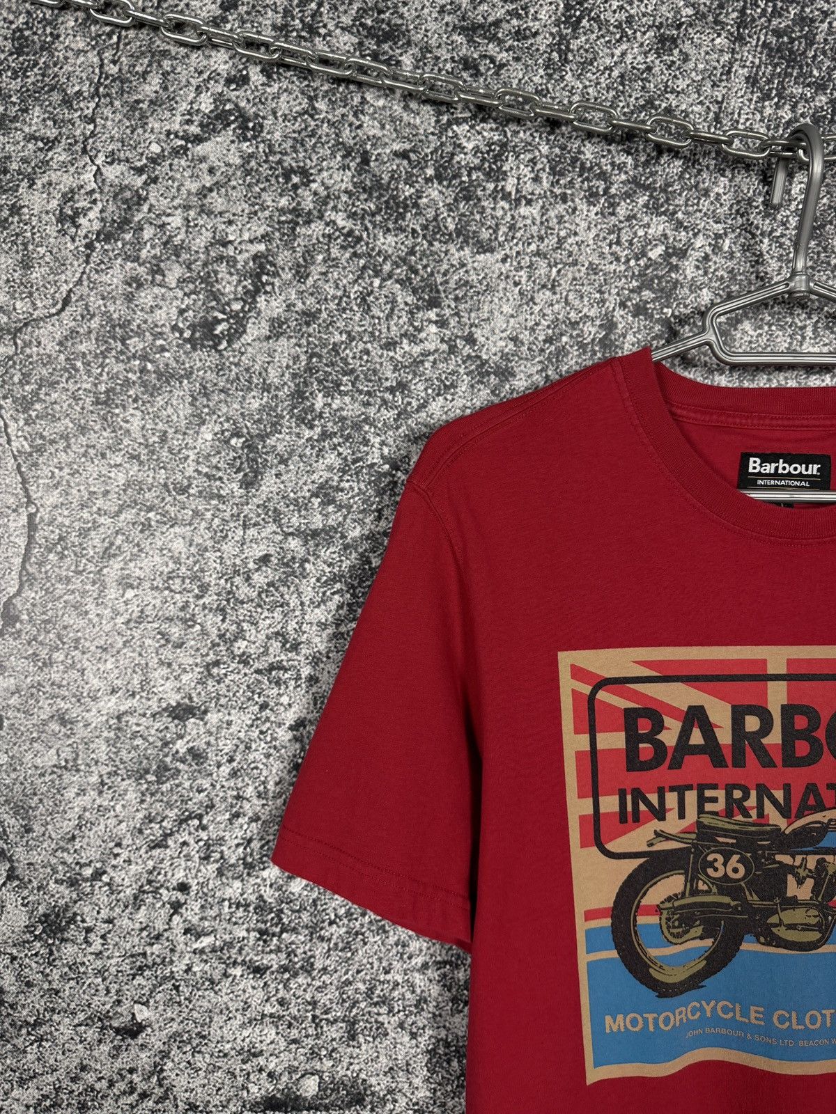 Barbour Barbour International Motorcycle Big Logo T-Shirt Size L Size US L / EU 52-54 / 3 - 3 Thumbnail