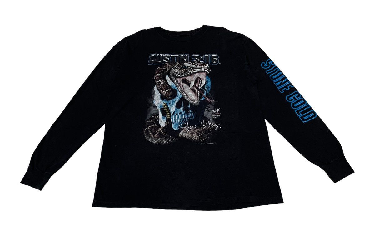 Vintage Vintage WWF Wrestling Stone Cold T-Shirt 1990s Size US XL / EU 56 / 4 - 1 Thumbnail