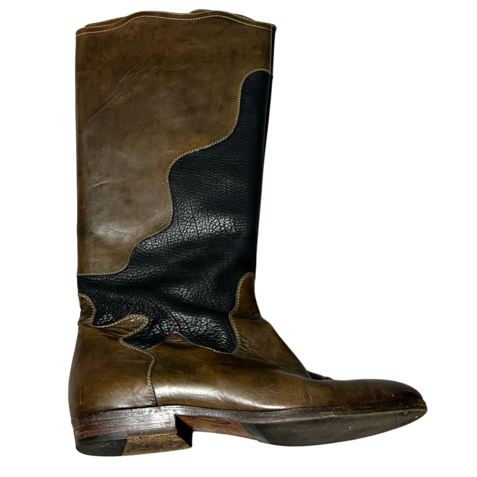 Thursday Boot Company Lorenzo Banfi Women Black Brown Leather Western Boot ITALY Size US 8 / IT 38 - 2 Thumbnail