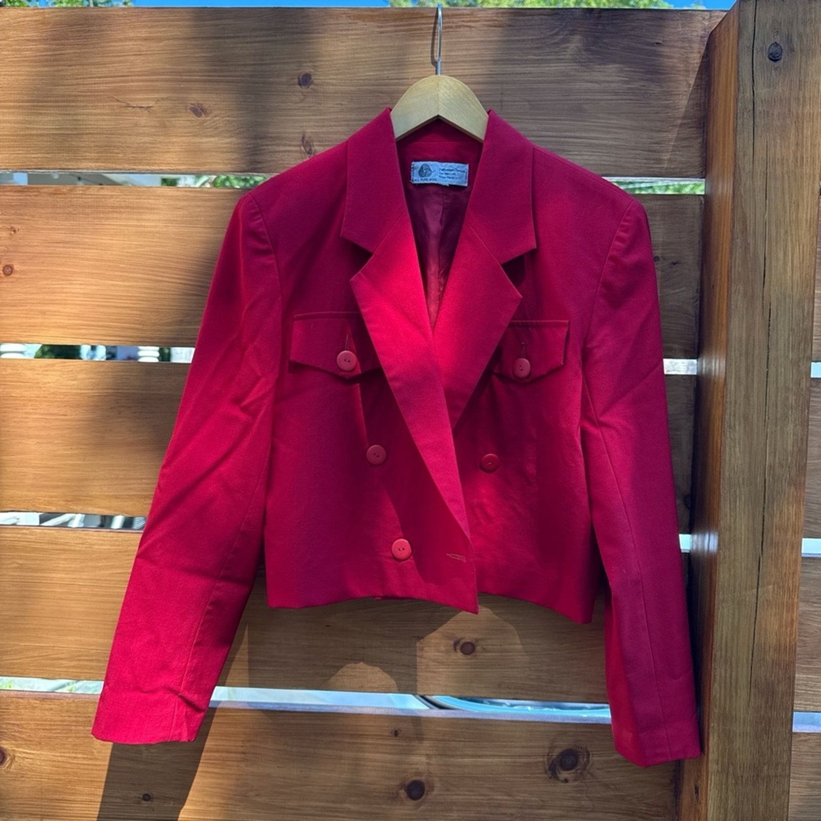 Vintage Vintage Red Double-Breasted Women's Blazer Size M / US 6-8 / IT 42-44 - 1 Thumbnail