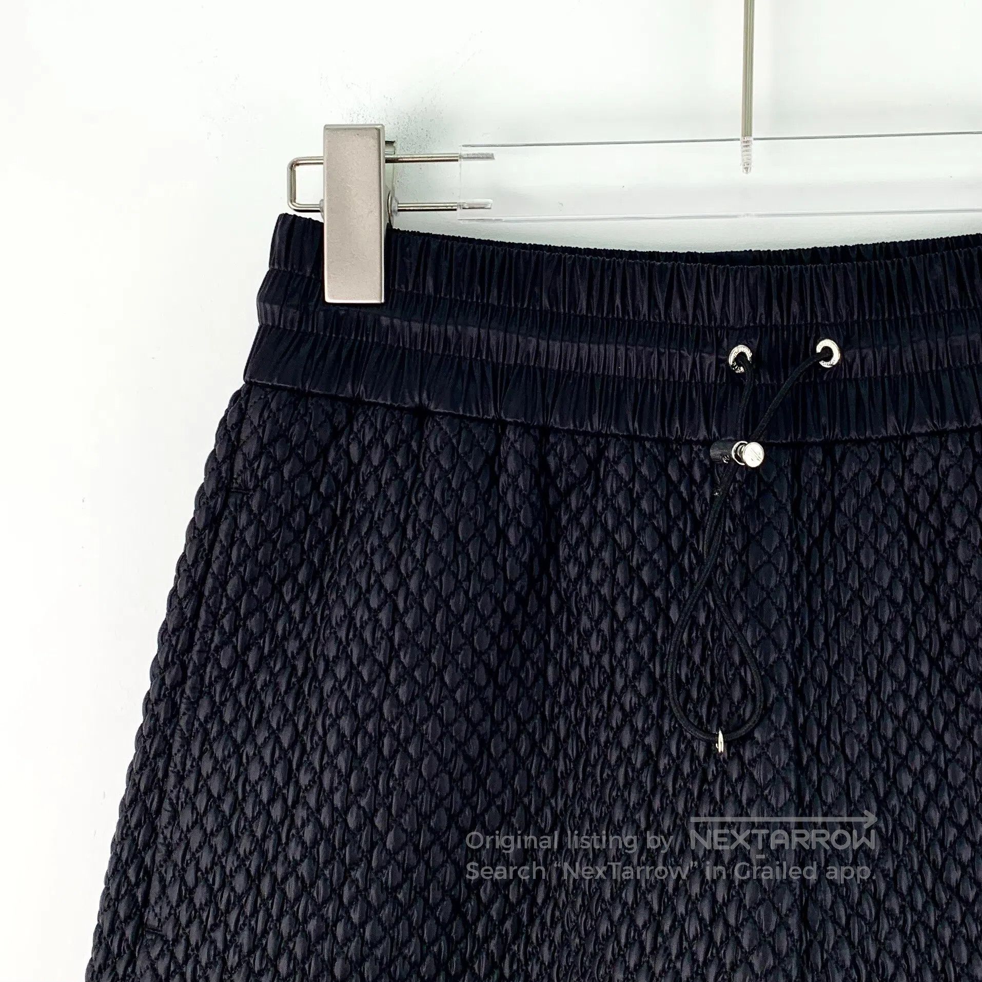Moncler Moncler Black Nylon Diamond Grid Drawstring Casual Shorts| Size US 40 / EU 56 - 3 Thumbnail