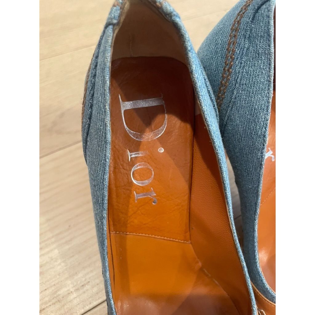 Dior Christian Dior Womens Denim & Leather Heels With Embroidered Size US 5 / IT 35 - 5 Thumbnail