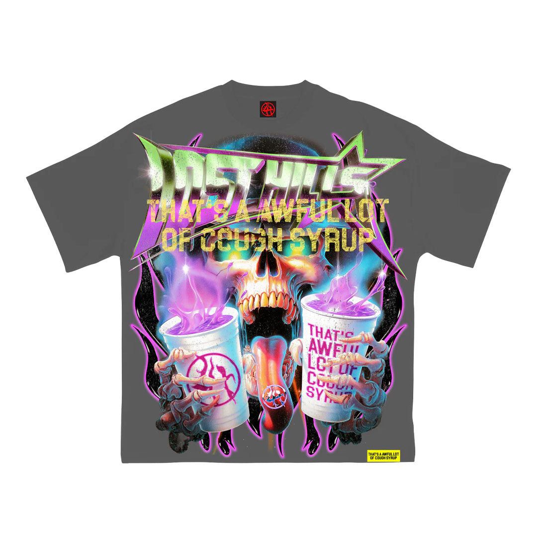 Awful Lot of Cough Syrup Lost Hills x Cough Syrup Skull Tee Grey Size US XL / EU 56 / 4 - 1 Thumbnail