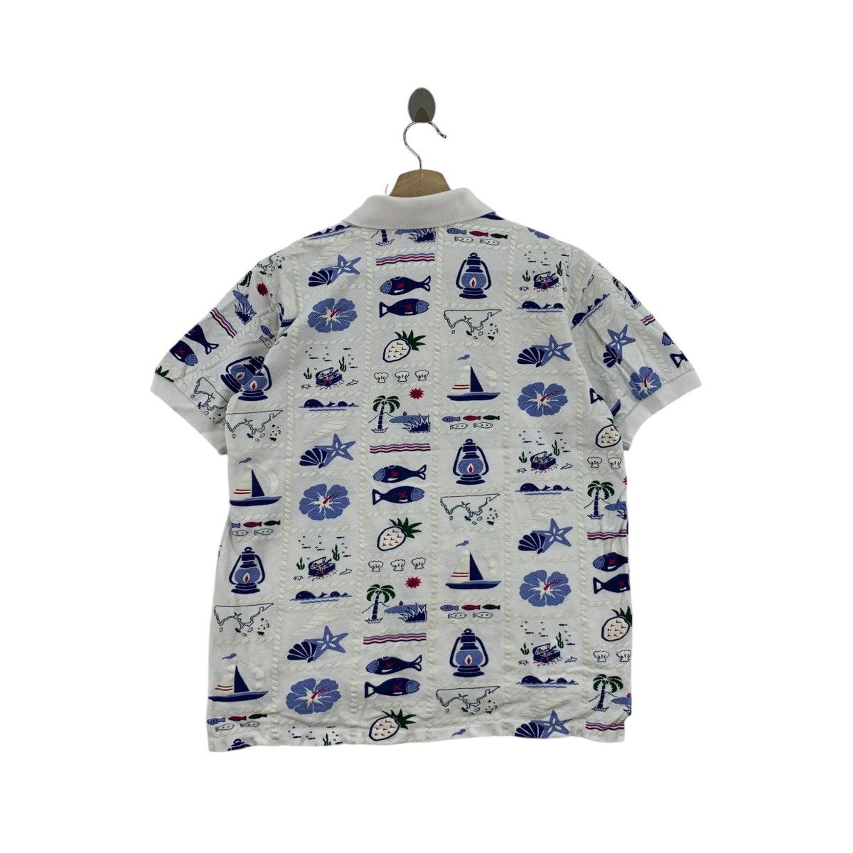Vintage Vintage CONNIE LUIS PARIS AOP Nature Polo Tee Shirt Top Size L / US 10 / IT 46 - 5 Thumbnail