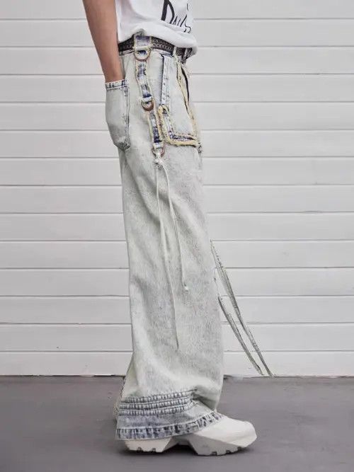 VIBE High Street Washed Pioneer Heavy Industry Loose Jeans Size US 32 / EU 48 - 4 Thumbnail