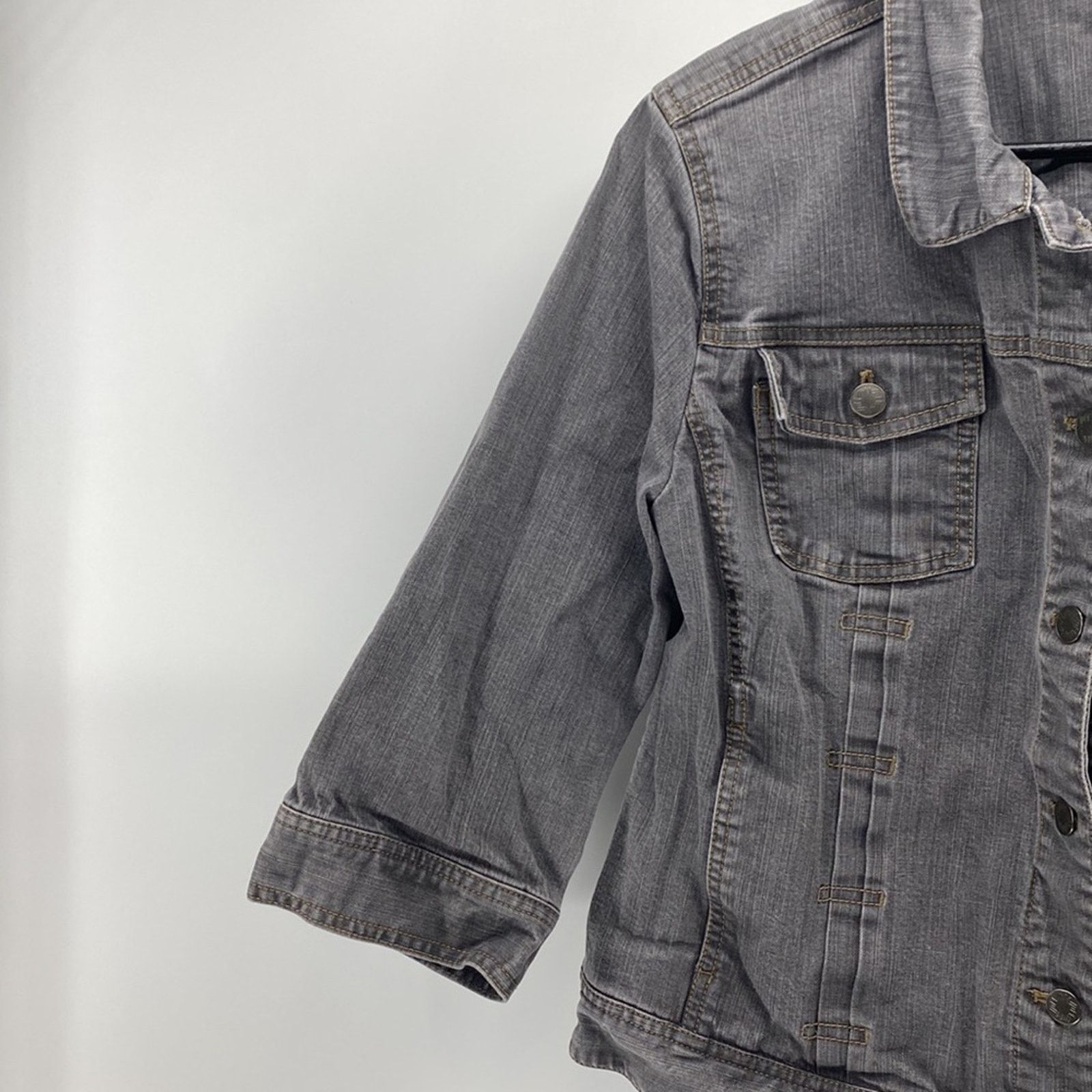 Other j.jill gray stretch denim 3 quarter sleeve jacket size L Size L / US 10 / IT 46 - 5 Thumbnail