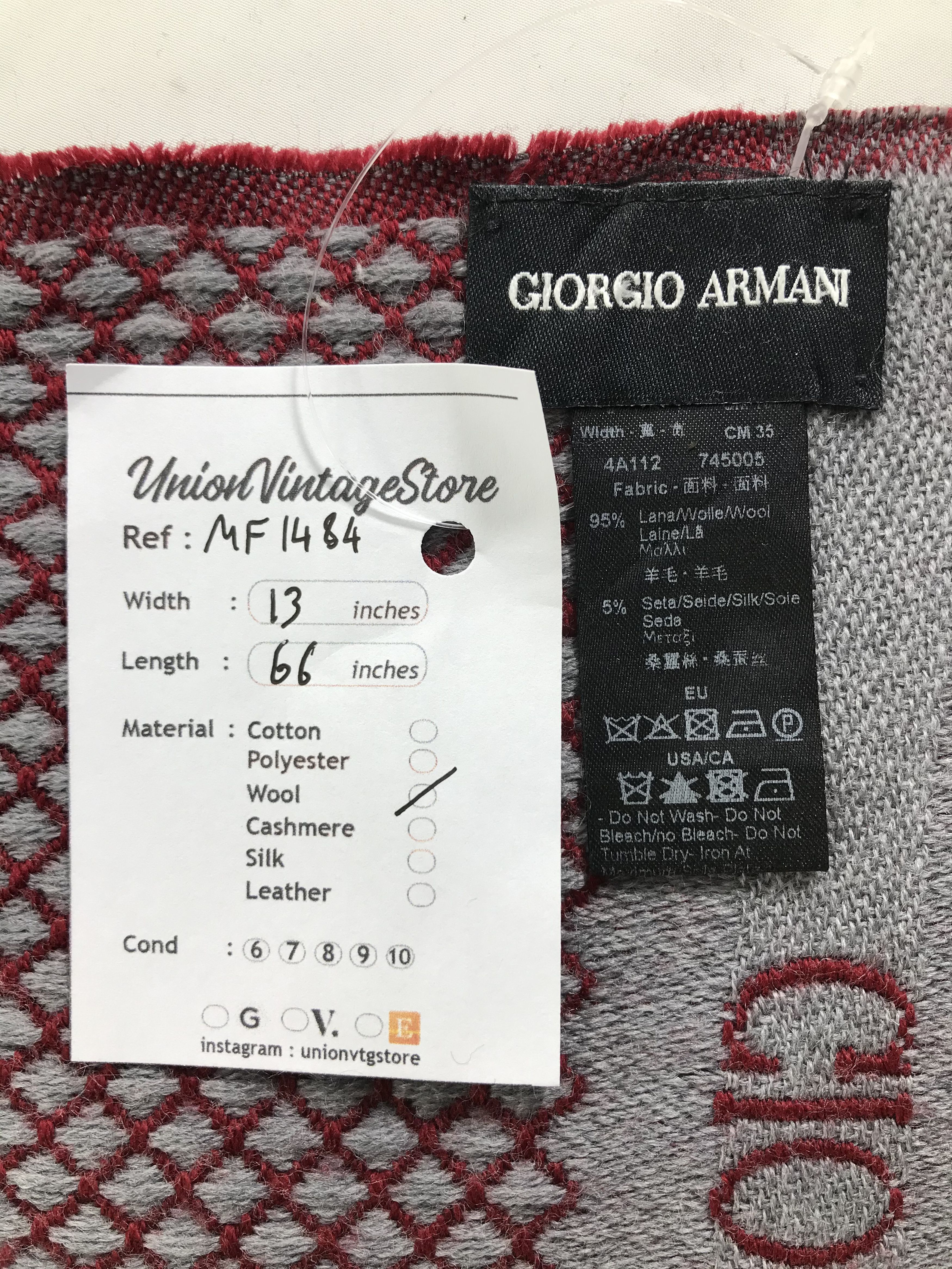 Giorgio Armani Vintage Giorgio Armani Scarf/Muffler/Neckwear MF1484 Size ONE SIZE - 8 Thumbnail