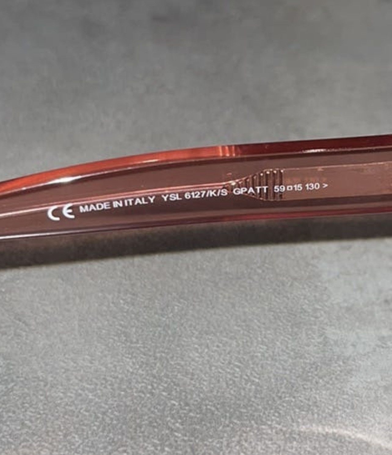 Saint Laurent Paris Yves Saint Laurent YSL6127/K/S Peach Red Sunglasses Size ONE SIZE - 15 Thumbnail