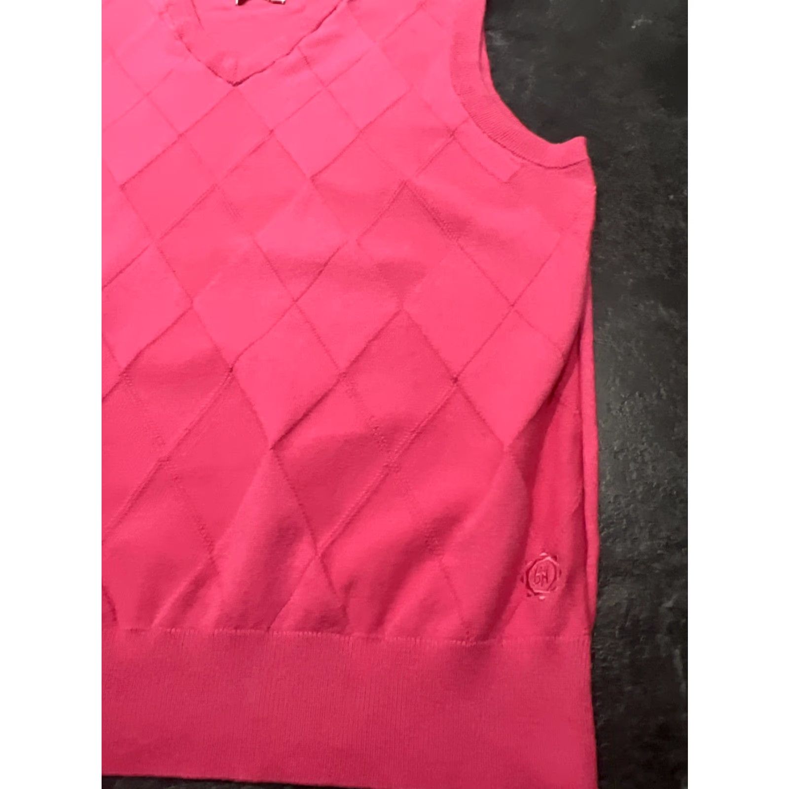Hogan Ben Hogan Sweater Mens Vest M Pink Argyle Diamond V-Neck Golf Preppy Size US M / EU 48-50 / 2 - 3 Thumbnail