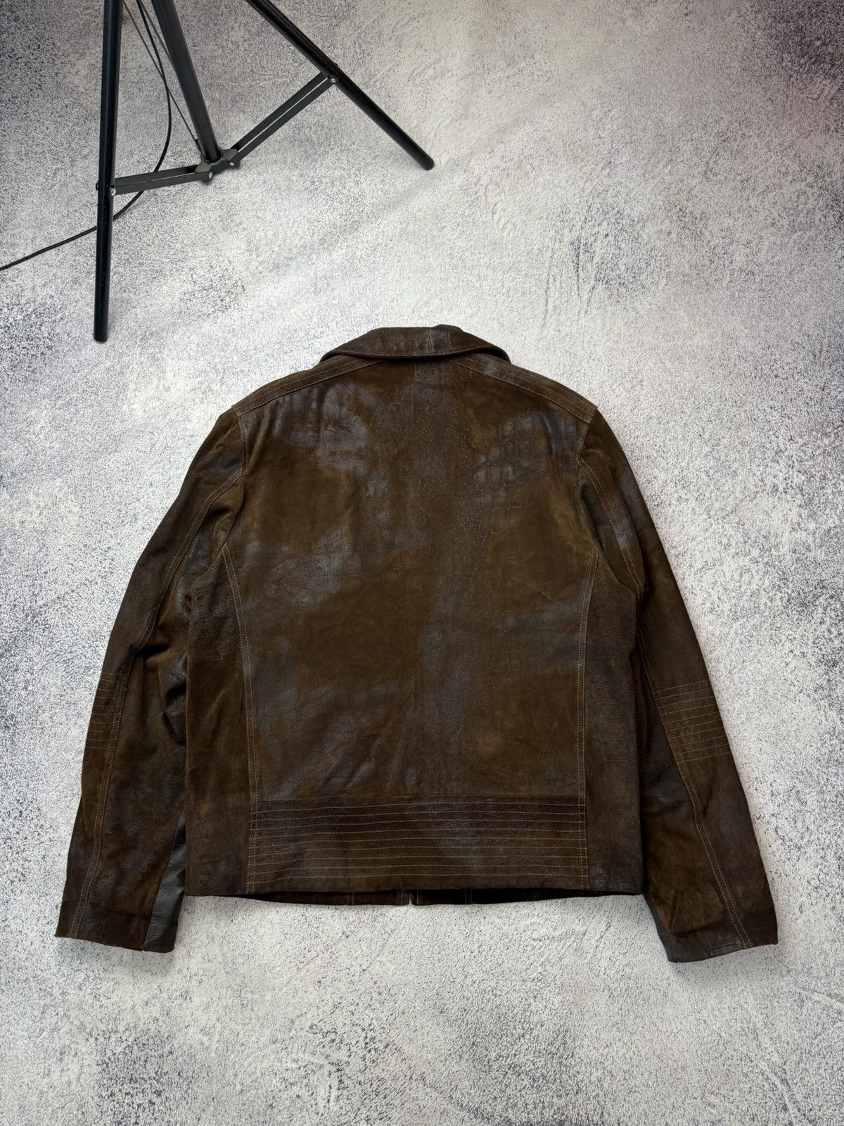 Leather Vintage Cowboy Avant Garde Y2K Brown Crazy Leather Jacket Size US L / EU 52-54 / 3 - 23 Thumbnail
