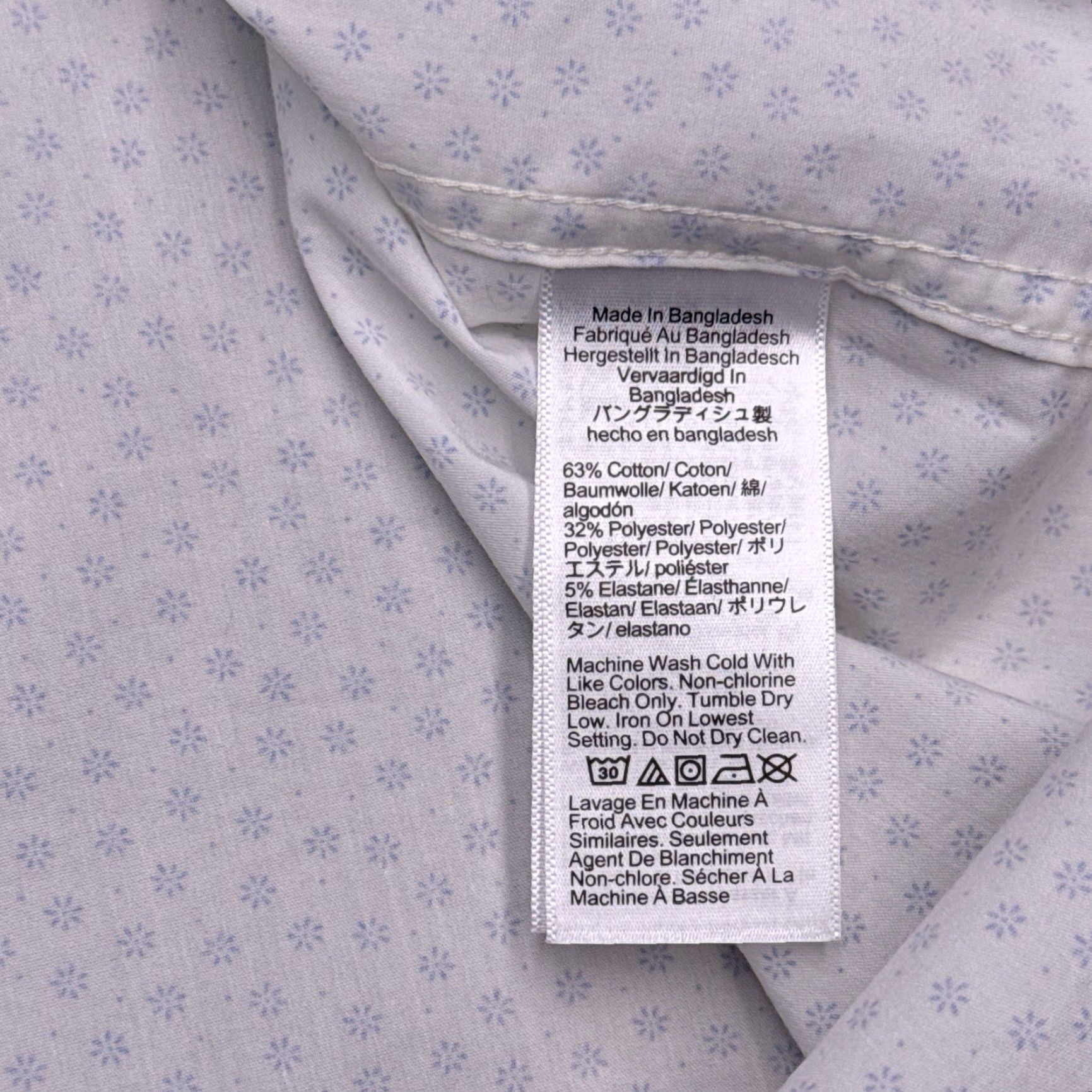 J.Crew J. CREW Shirt Mens Large White Slim Untucked Button-Up Knit Stretch Cotton Blend Geometric Pattern Button-Down Collar All Seasons Casual Shirt Size US L / EU 52-54 / 3 - 7 Thumbnail