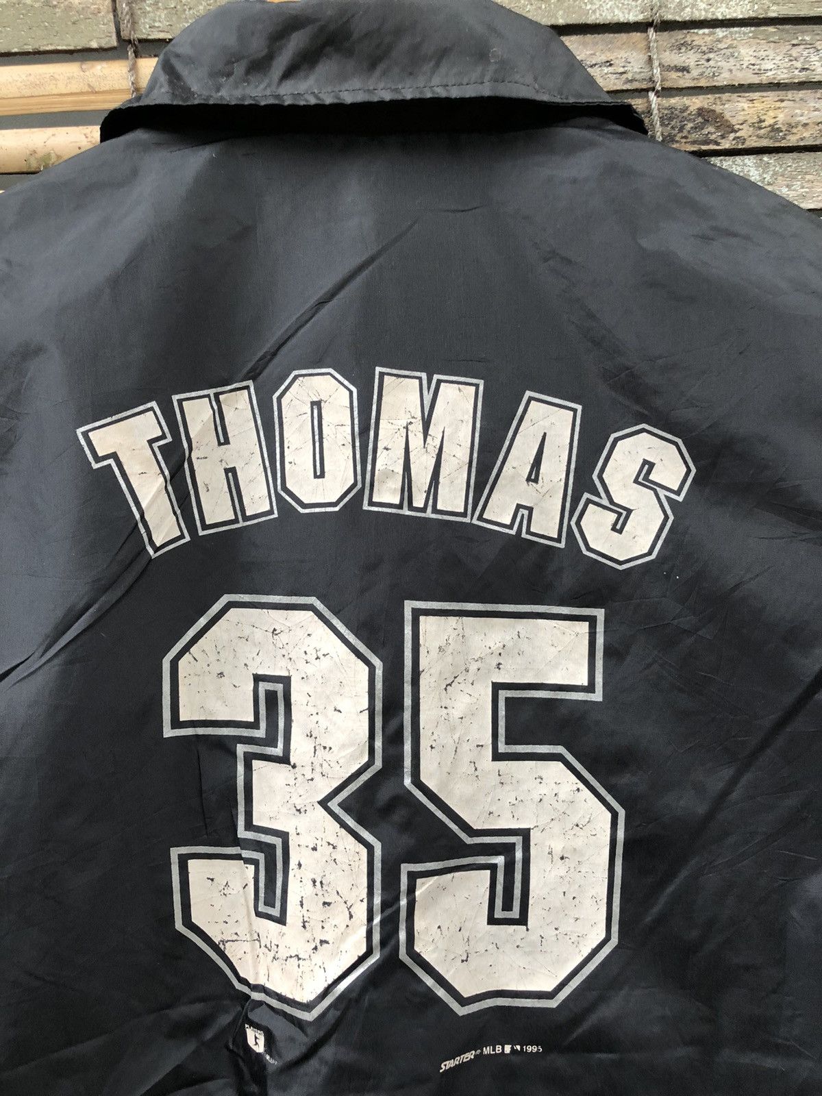 MLB Vintage 90s Starter MLB White Sox Thomas #35 Coach Jacket Size US L / EU 52-54 / 3 - 14 Thumbnail