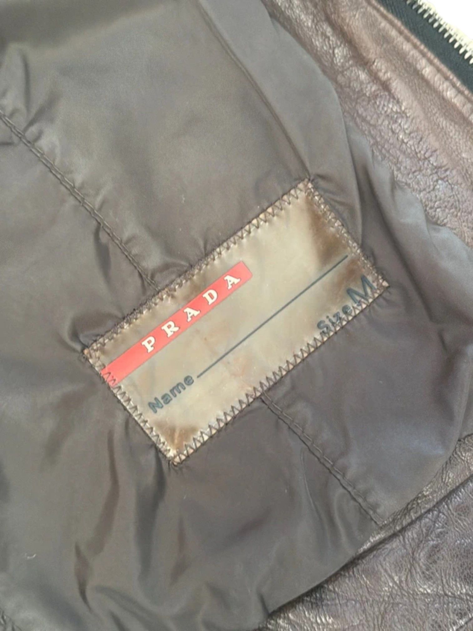 Prada Prada Brown Leather Multi-Pocket Moto Jacket c.2000s Size US M / EU 48-50 / 2 - 8 Thumbnail