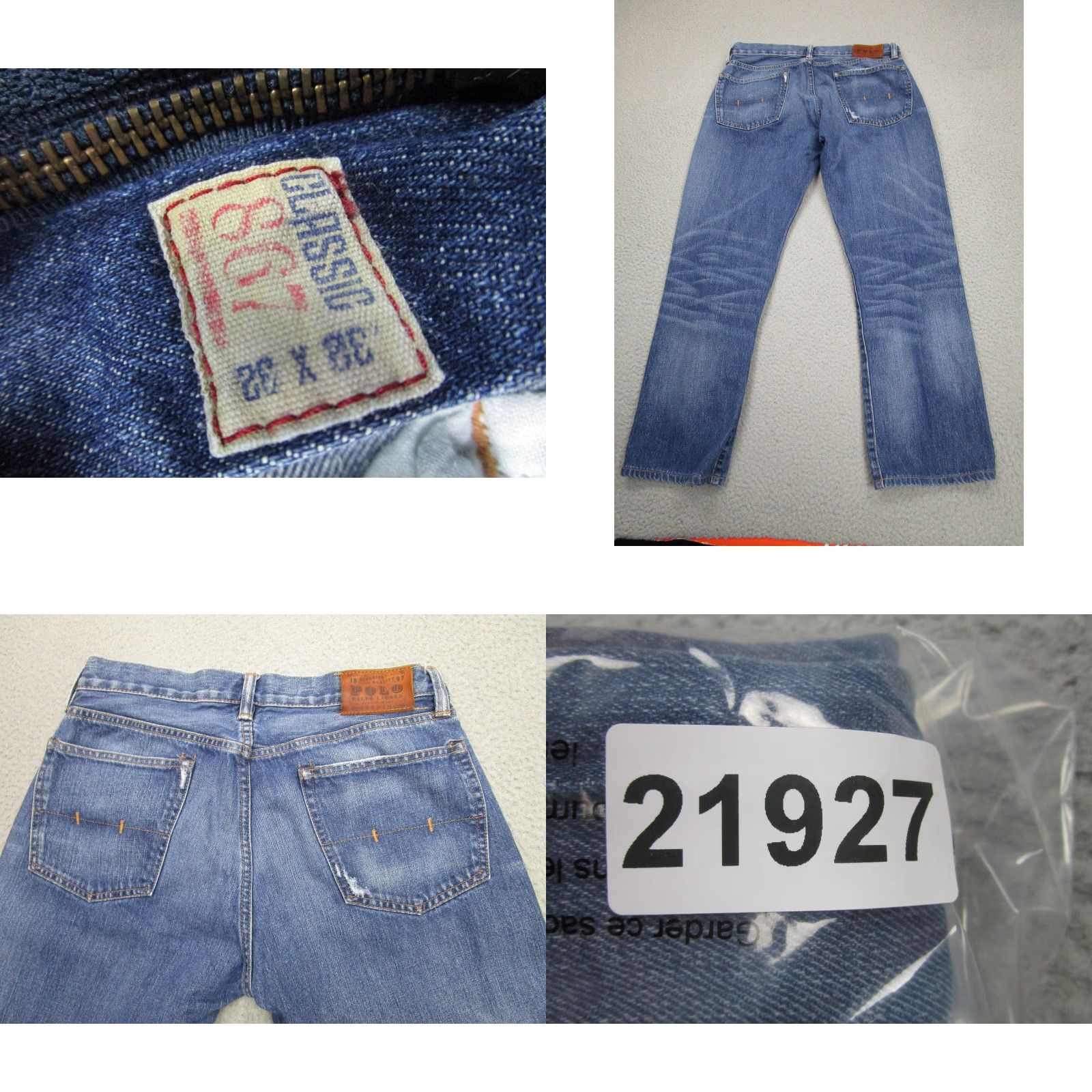Polo Ralph Lauren VINTAGE Polo Ralph Lauren Jeans Mens 32x32 Blue Classic Straight Whiskering Honeycomb Style: Straight Medium Blue Denim Five-Pocket Zipper Size US XS / EU 42 / 0 - 8 Thumbnail