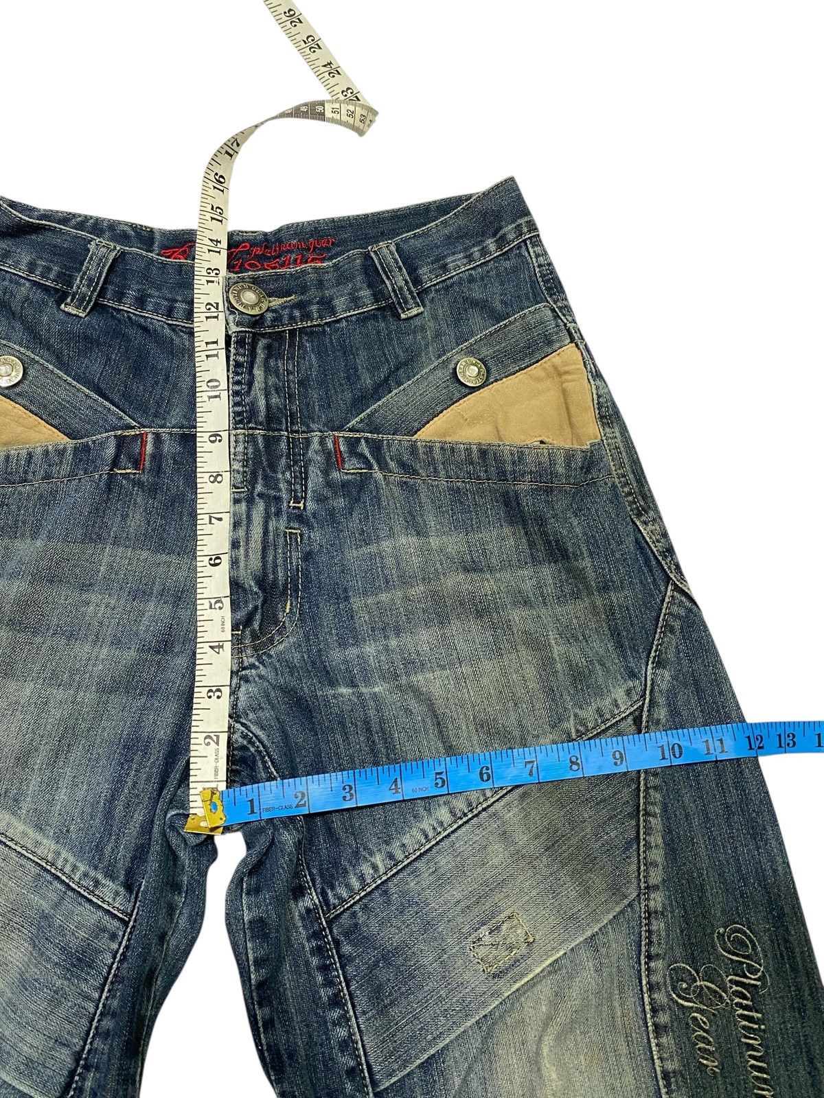 JNCO Japanese brand X Platinum gear baggy jeans Size US 31 - 17 Thumbnail