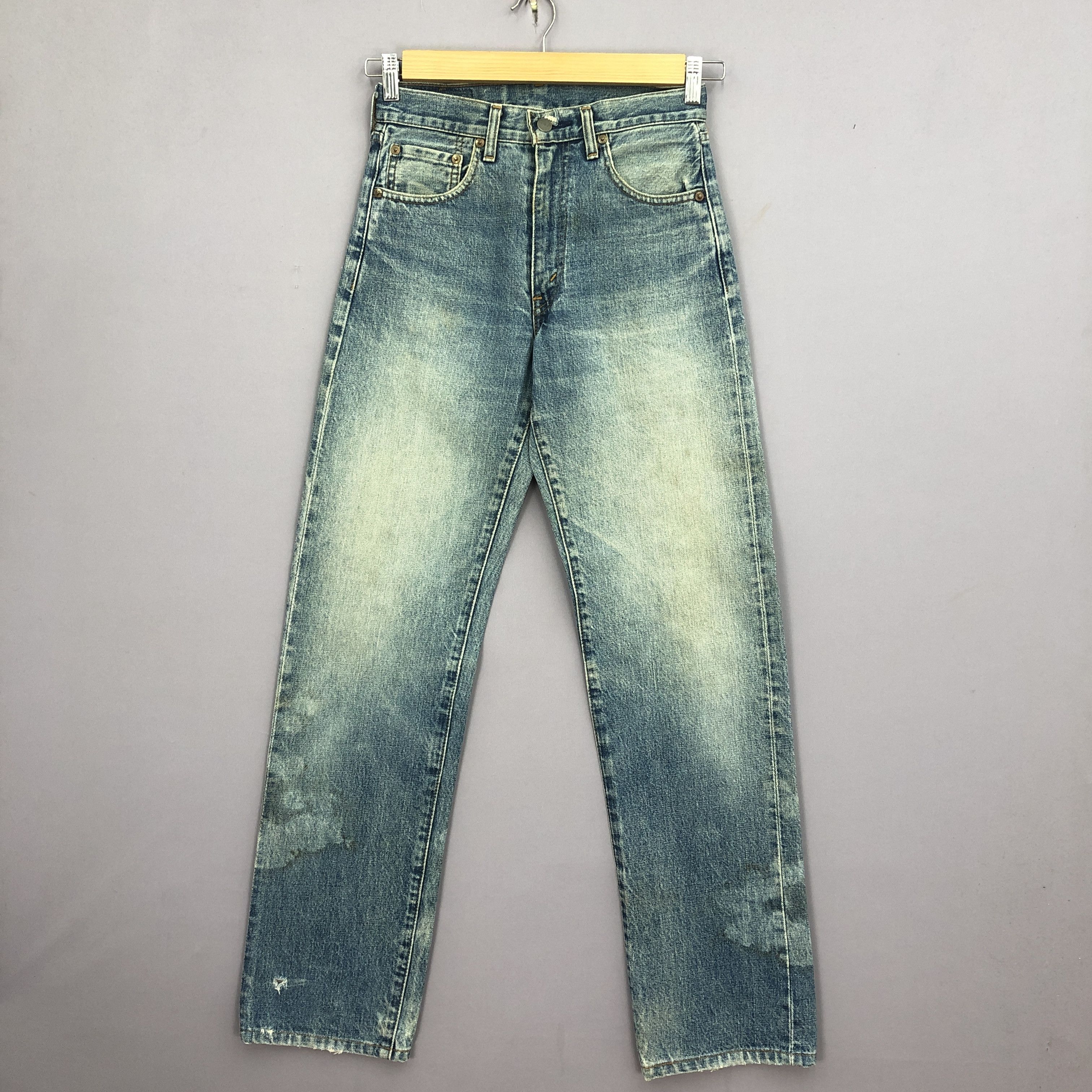 Levi's Vintage 90s Levis 502 Selvedge Jeans Faded Stonewash Denim Size 26" / US 2 / IT 38 - 3 Thumbnail