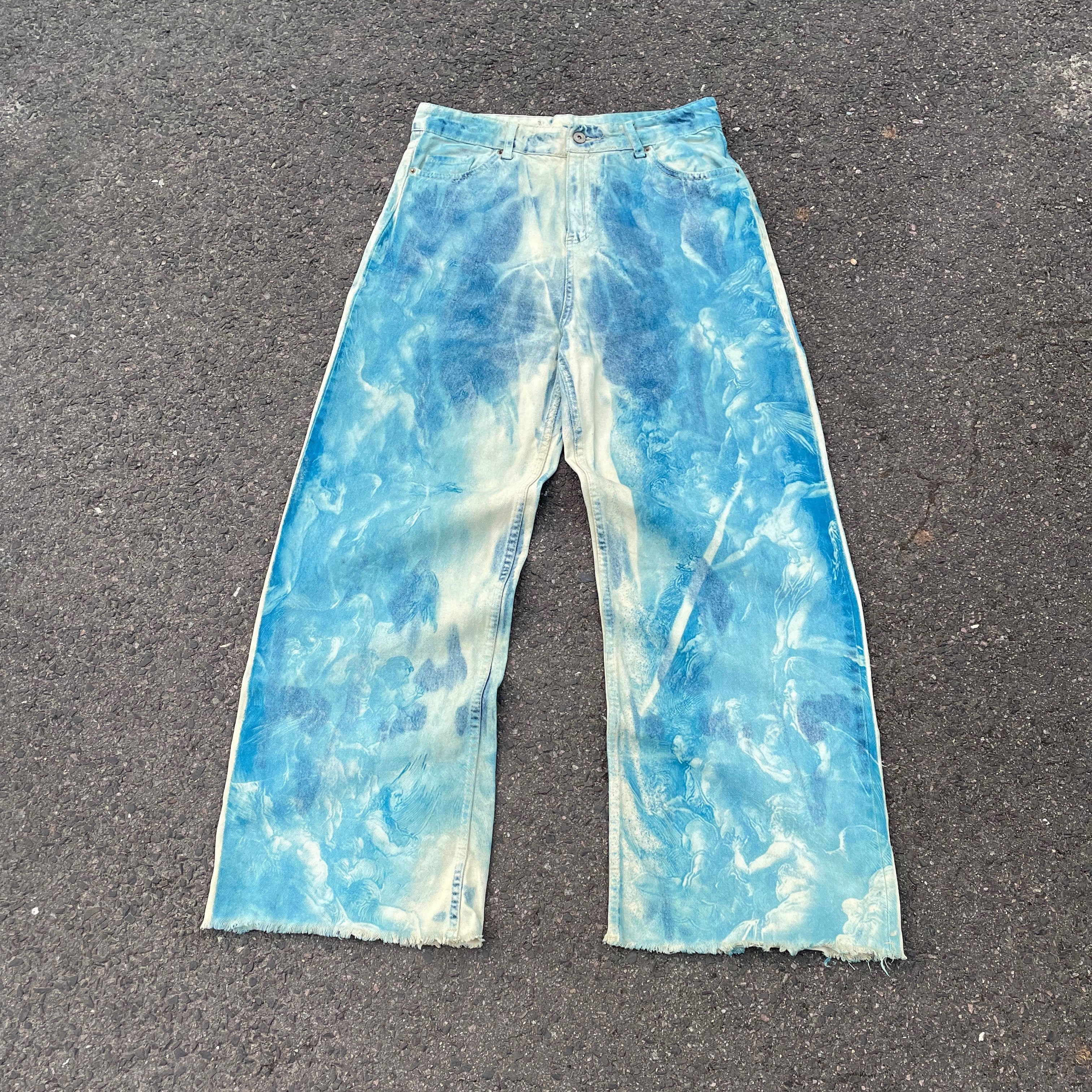 Other Custom Jeans Blue Bleached Denim Japanese Style Y2K Pants Size US 30 / EU 46 - 1 Thumbnail
