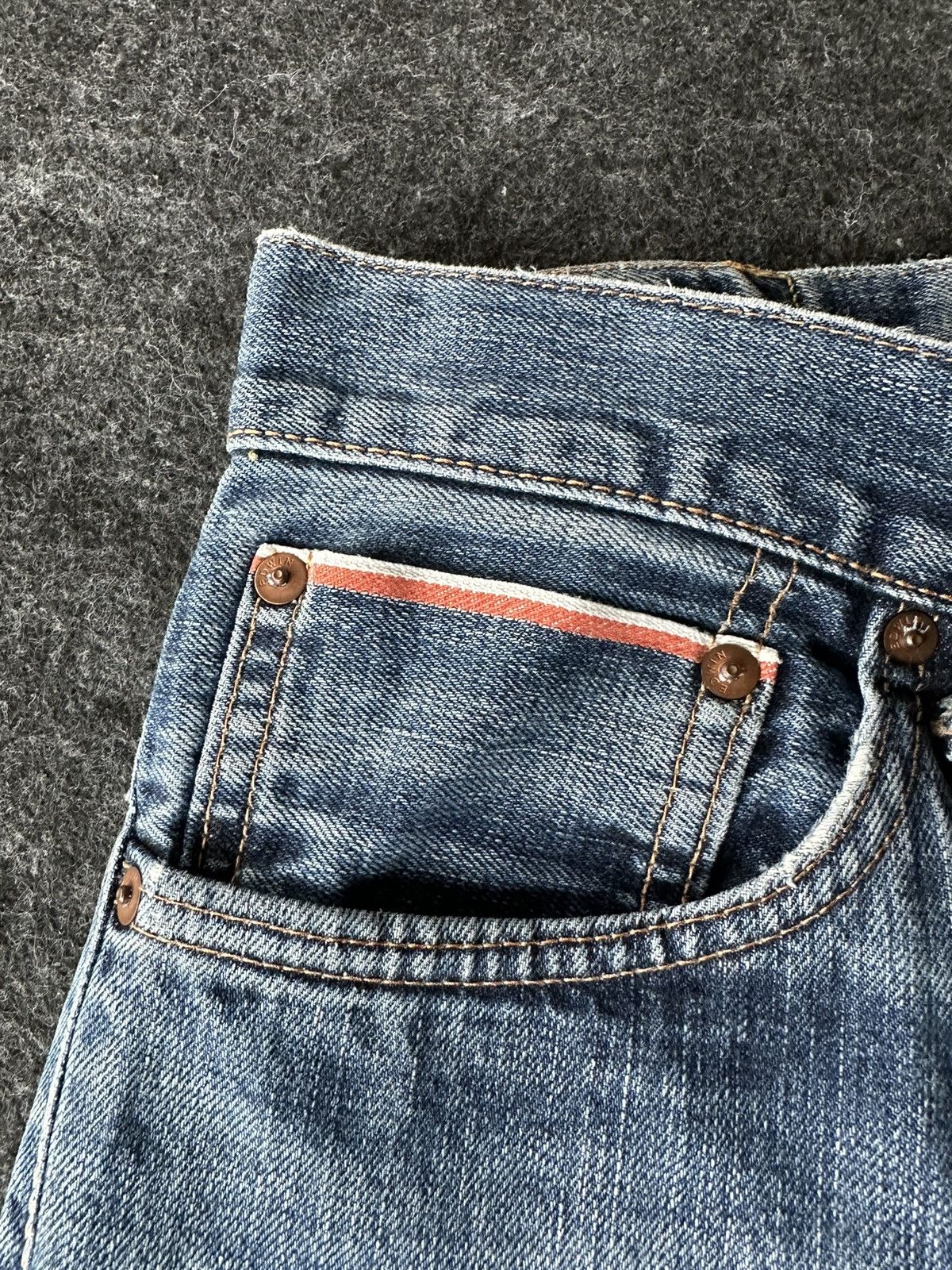 Edwin Vtg Edwin 505zxx Selvedge Redline Faded Denim W31 D411 Size US 31 - 4 Thumbnail