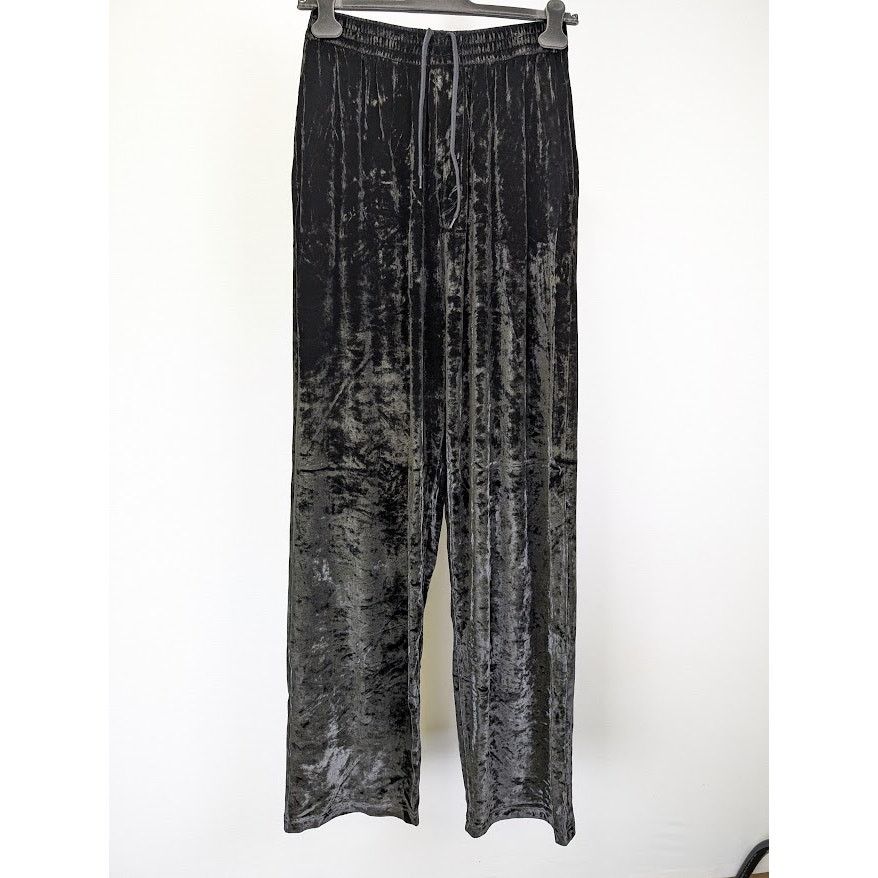 Balenciaga o1rshd1 Baggy Pants BB Paris Icon Shiny Velvet in Black Size US 28 / EU 44 - 1 Thumbnail