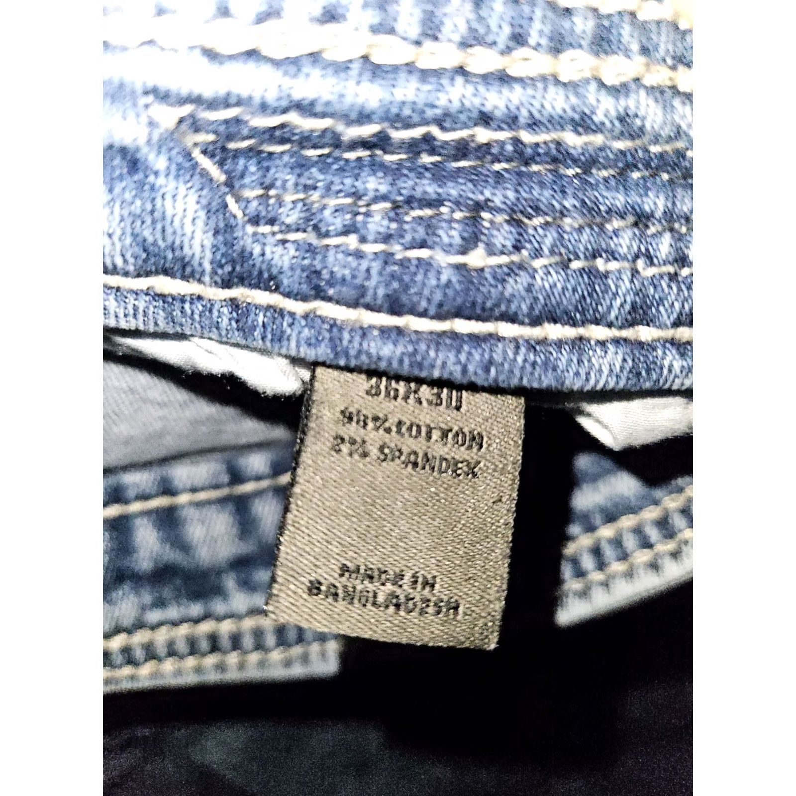 Decree Decree Jeans Men's 36x30 Straight Leg Mid Rise Acid Wash Stretch Embroidered Size US 36 / EU 52 - 3 Thumbnail
