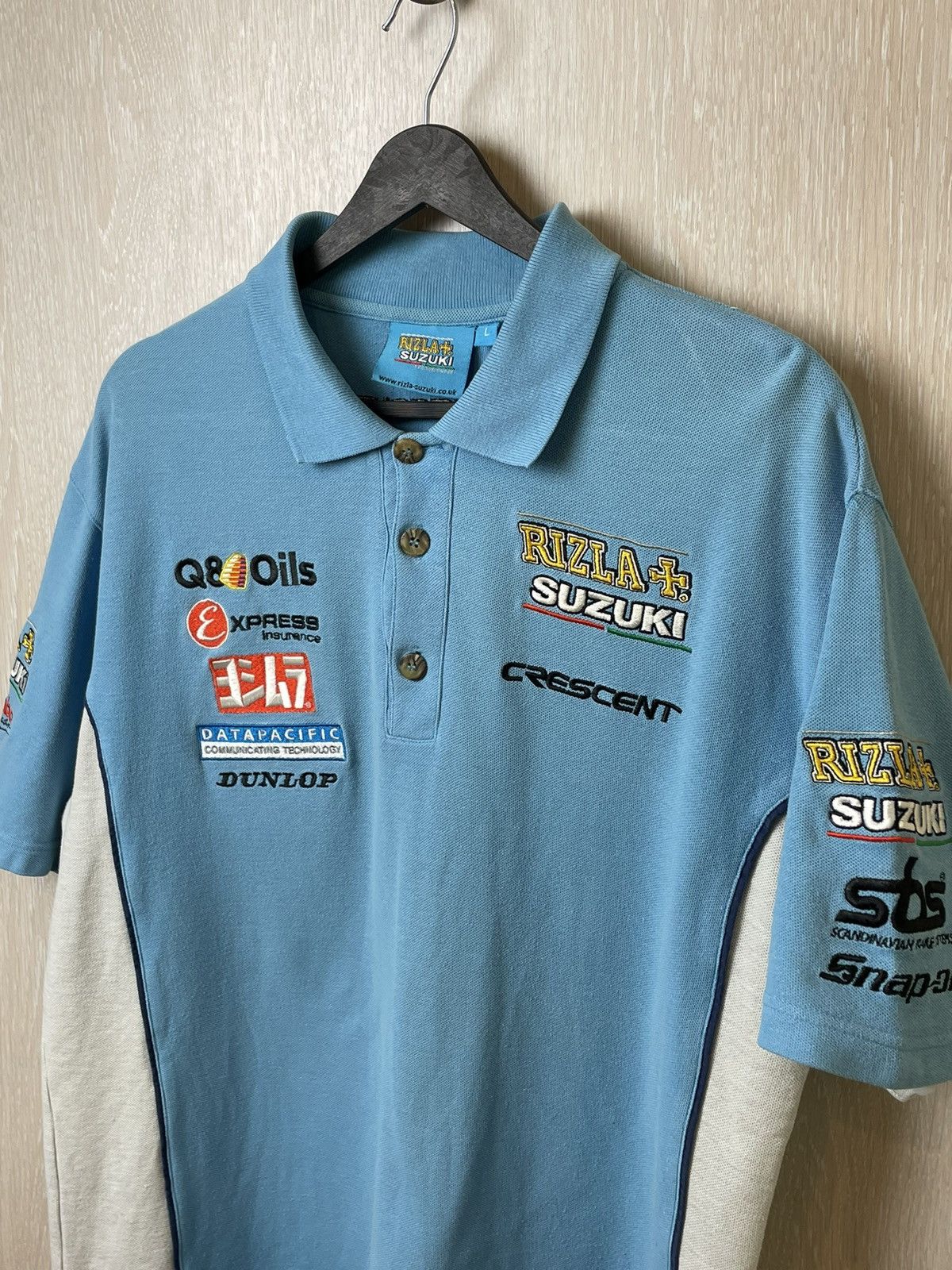Vintage Vintage Suzuki Rizlat racing polo shirt Size US L / EU 52-54 / 3 - 3 Thumbnail
