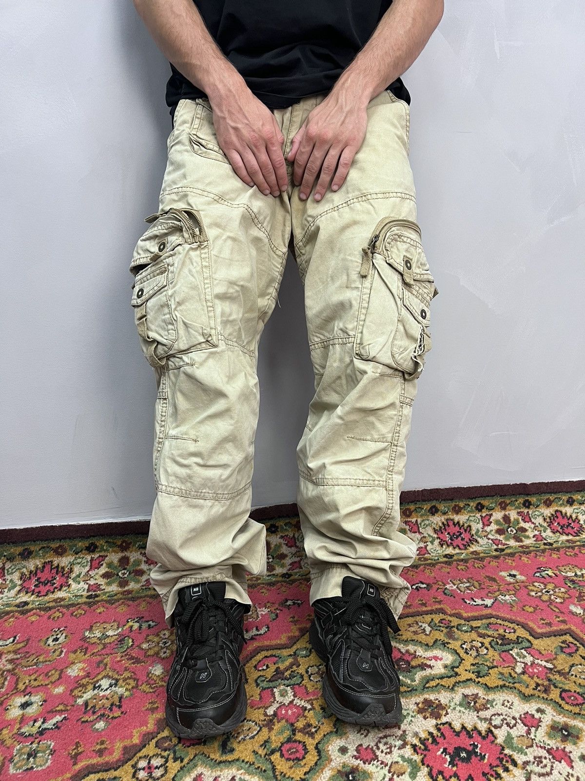 Other Vintage Raf Simons Rick Owens Style Washed Flared Jeans 90s Size US 33 - 3 Thumbnail