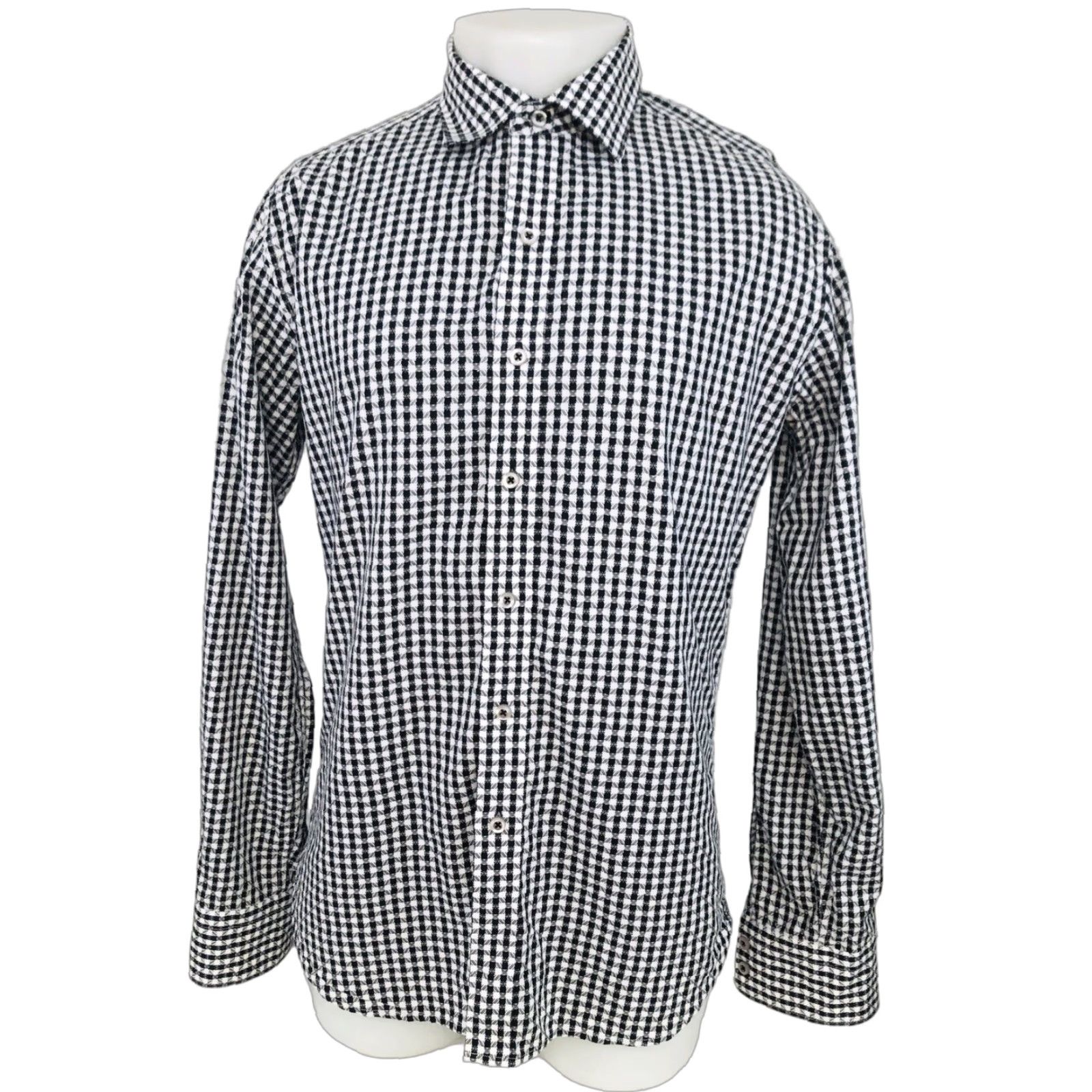 Robert Graham Robert Graham Geometric Flip Cuff Mens Classic Fit L Shirt Long Sleeve Black White EXCELLENT Size US L / EU 52-54 / 3 - 1 Thumbnail