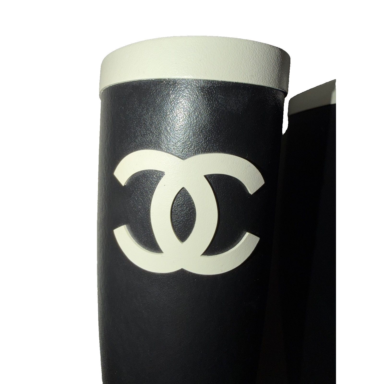 Chanel Chanel Black White Caoutchouc Rubber Rain Boots 36 Size US 6 / IT 36 - 9 Thumbnail