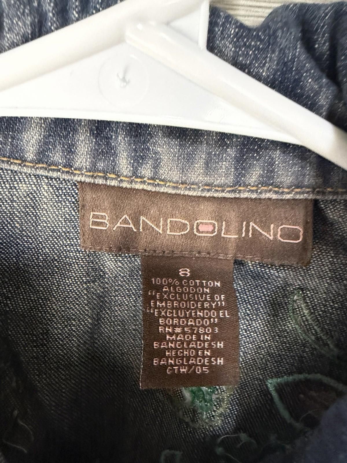 Other Bandolino Denim Jacket Womens 8 Embroidered Fitted Blue Size M / US 6-8 / IT 42-44 - 4 Thumbnail