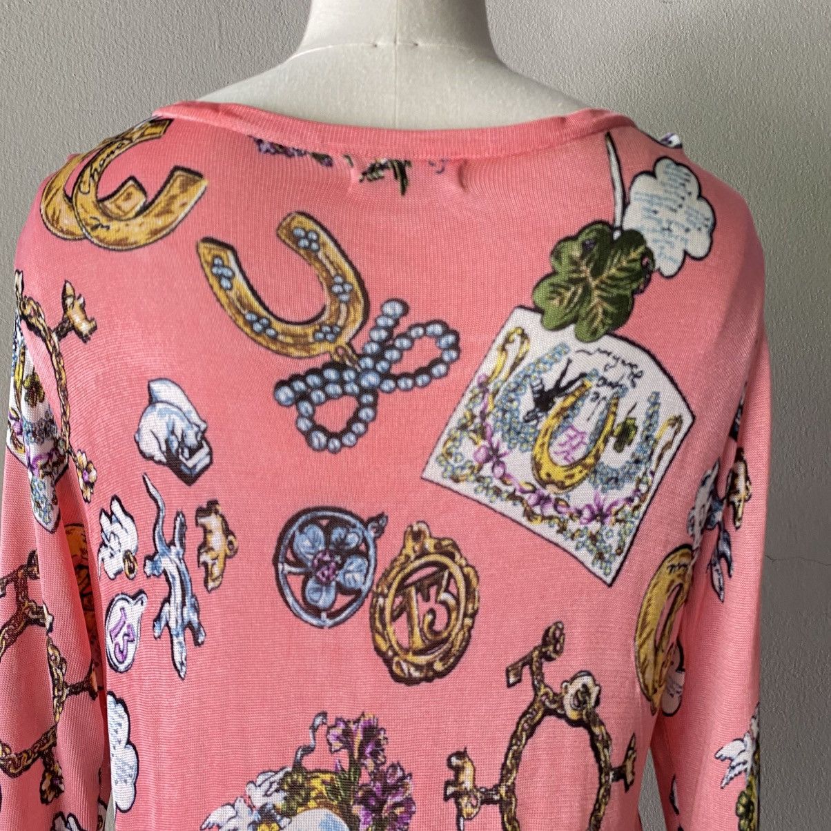 Karl Lagerfeld Karl Lagerfeld Pink Graphic Print Long Sleeve Top Size S / US 4 / IT 40 - 20 Thumbnail