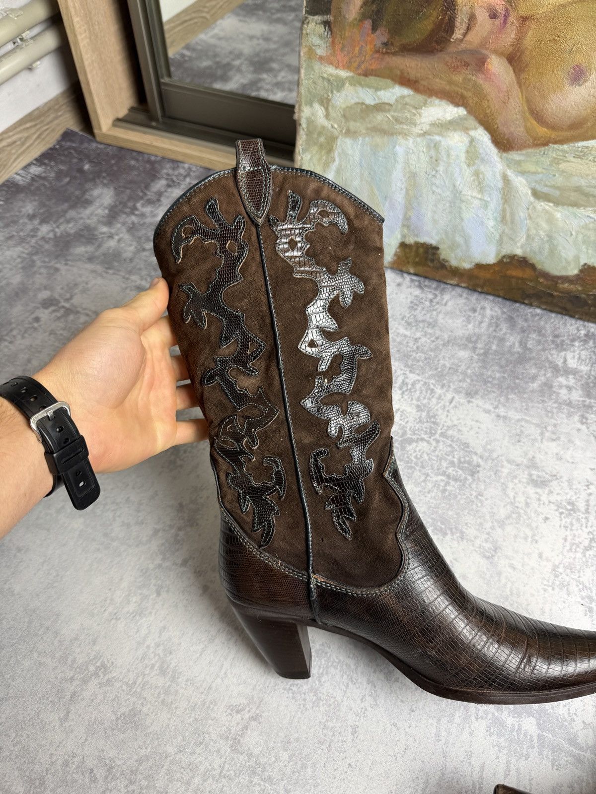 RARE Varese Designer Cowboys Y2K Leather Vintage Heels Boots