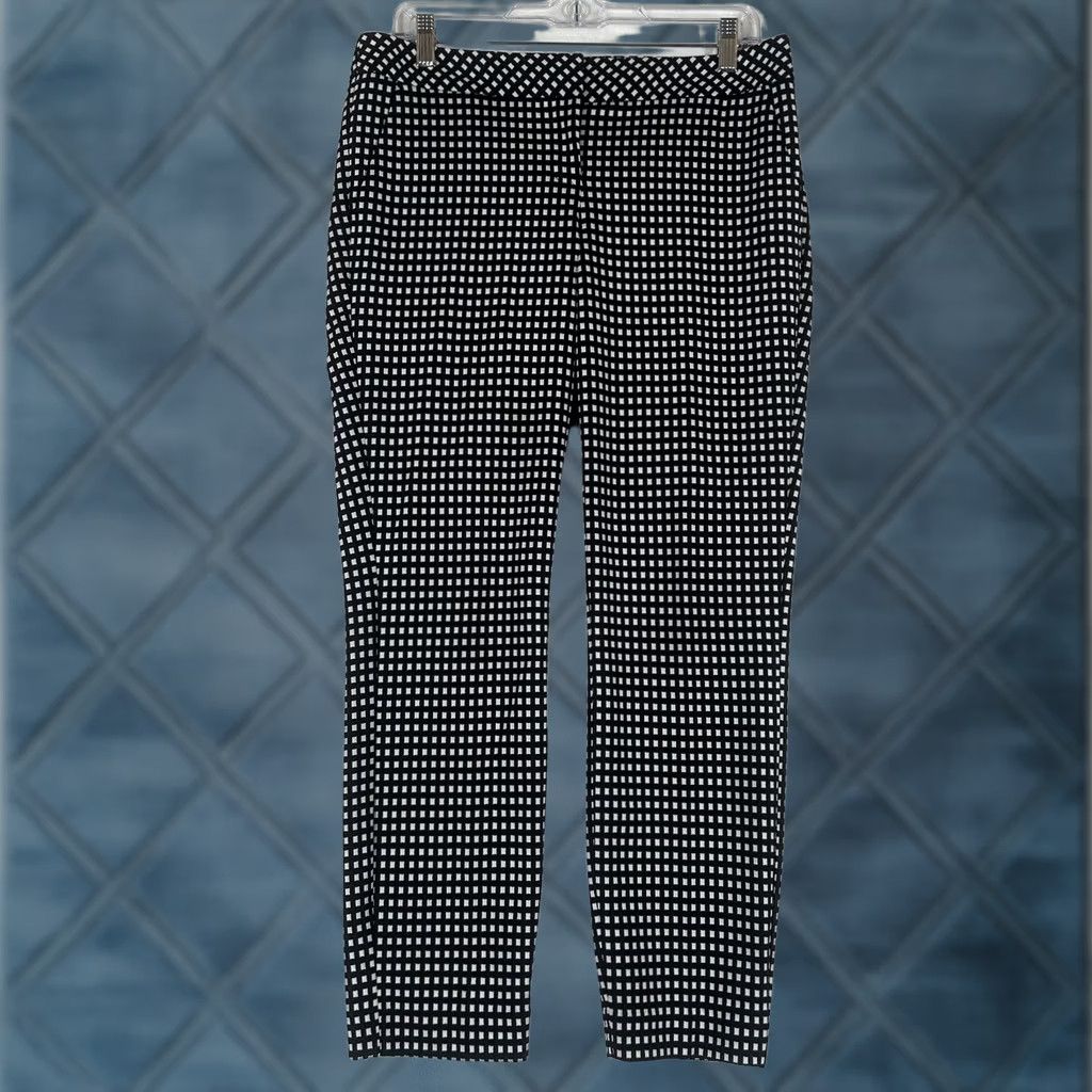 Express Express Columnist Pants Womens Size 6 Regular Black White Houndstooth Plaid Work Shirt? Size 28" / US 6 / IT 42 - 1 Thumbnail