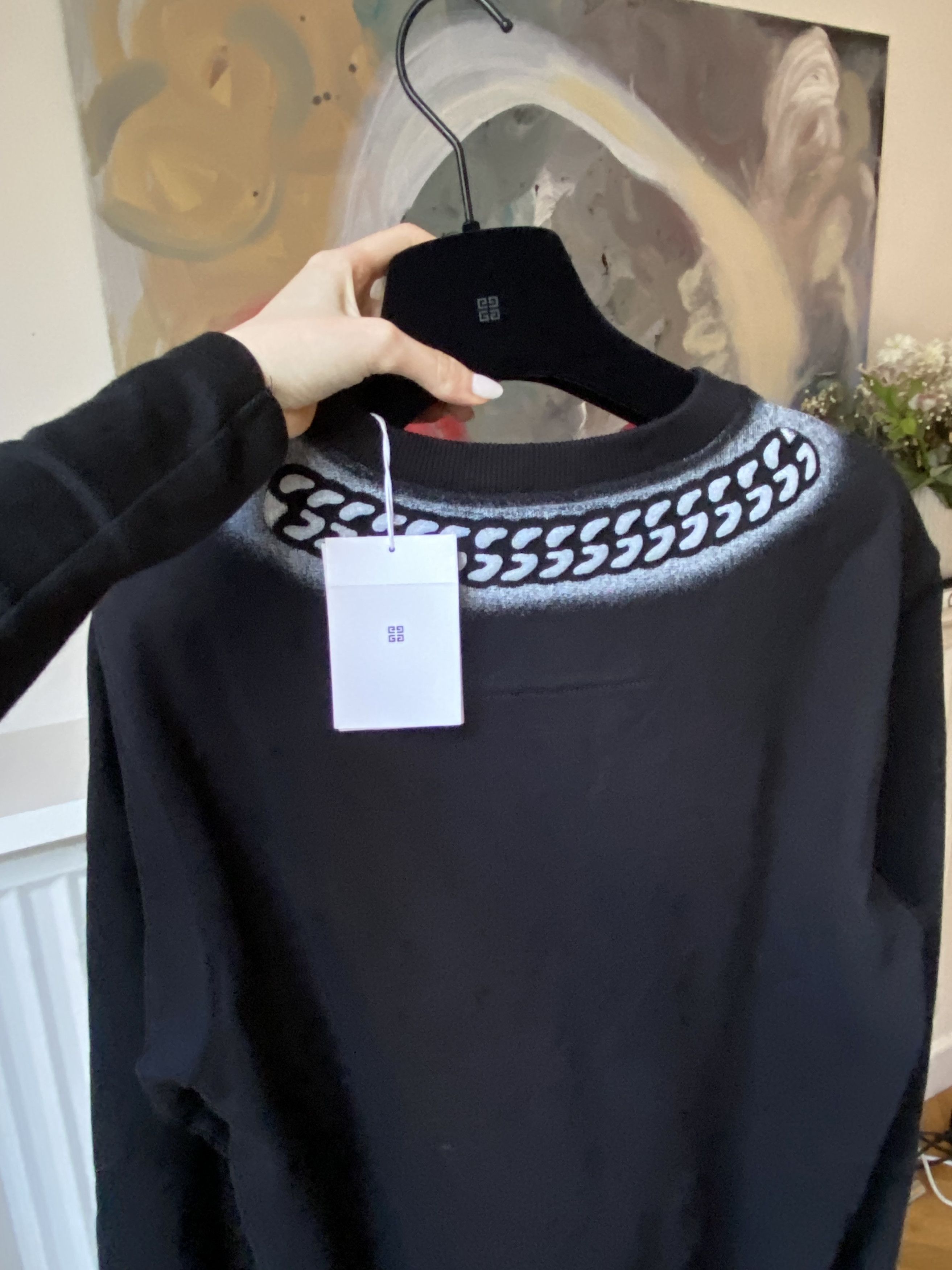 Givenchy Givenchy Tag Effect Embossed Chain Collar Sweatshirt Size US S / EU 44-46 / 1 - 2 Thumbnail