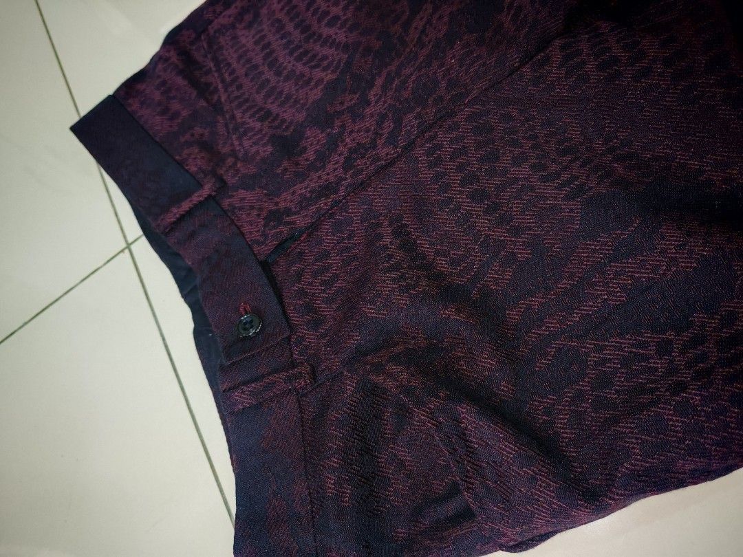 Tornado Mart Tornado Mart Red Typhon Jacquard Flare Pants Size US 30 / EU 46 - 4 Thumbnail