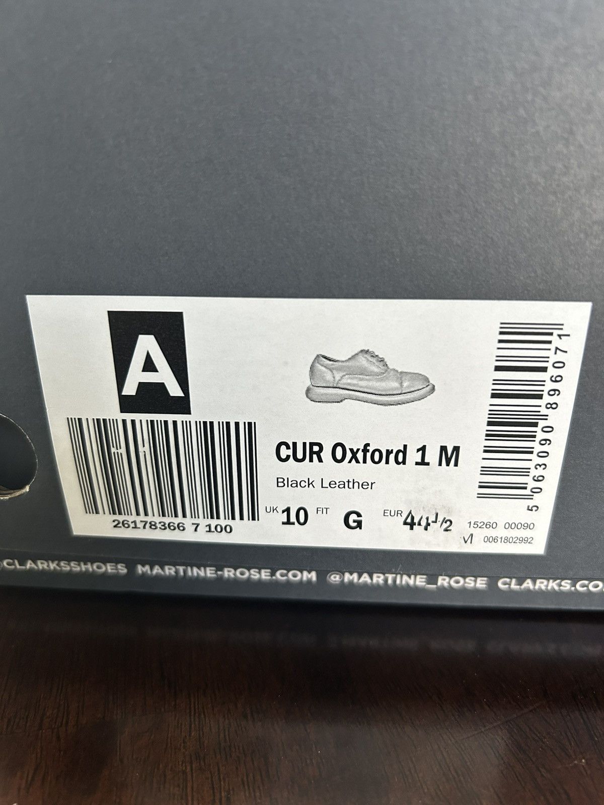 Clarks × Martine Rose CUR Oxford 1 M Black Leather Size US 11 / EU 44 - 4 Thumbnail