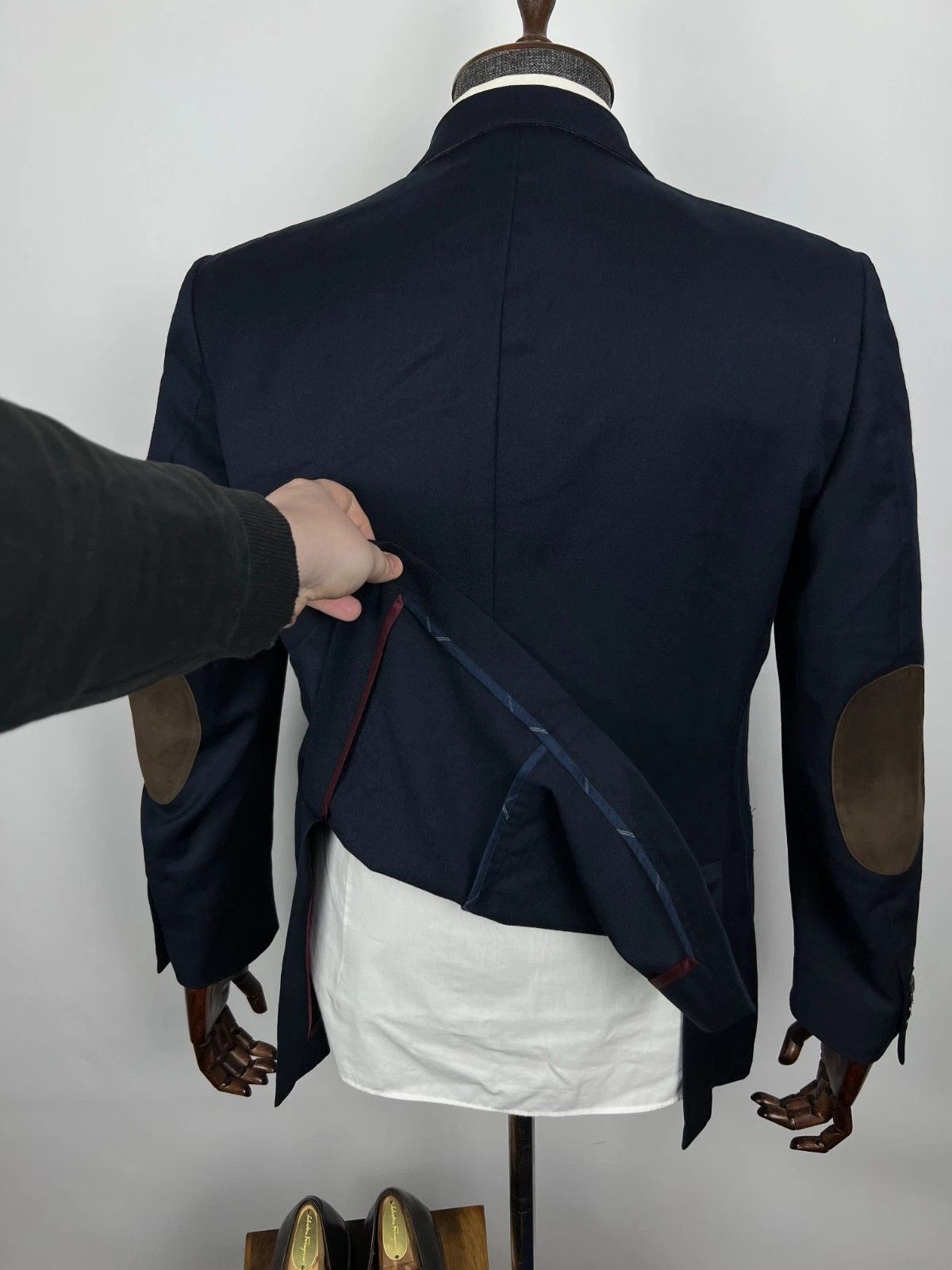 Hackett Hackett London Plain Flannel Half Lined Blazer Jacket Size 44R - 7 Thumbnail