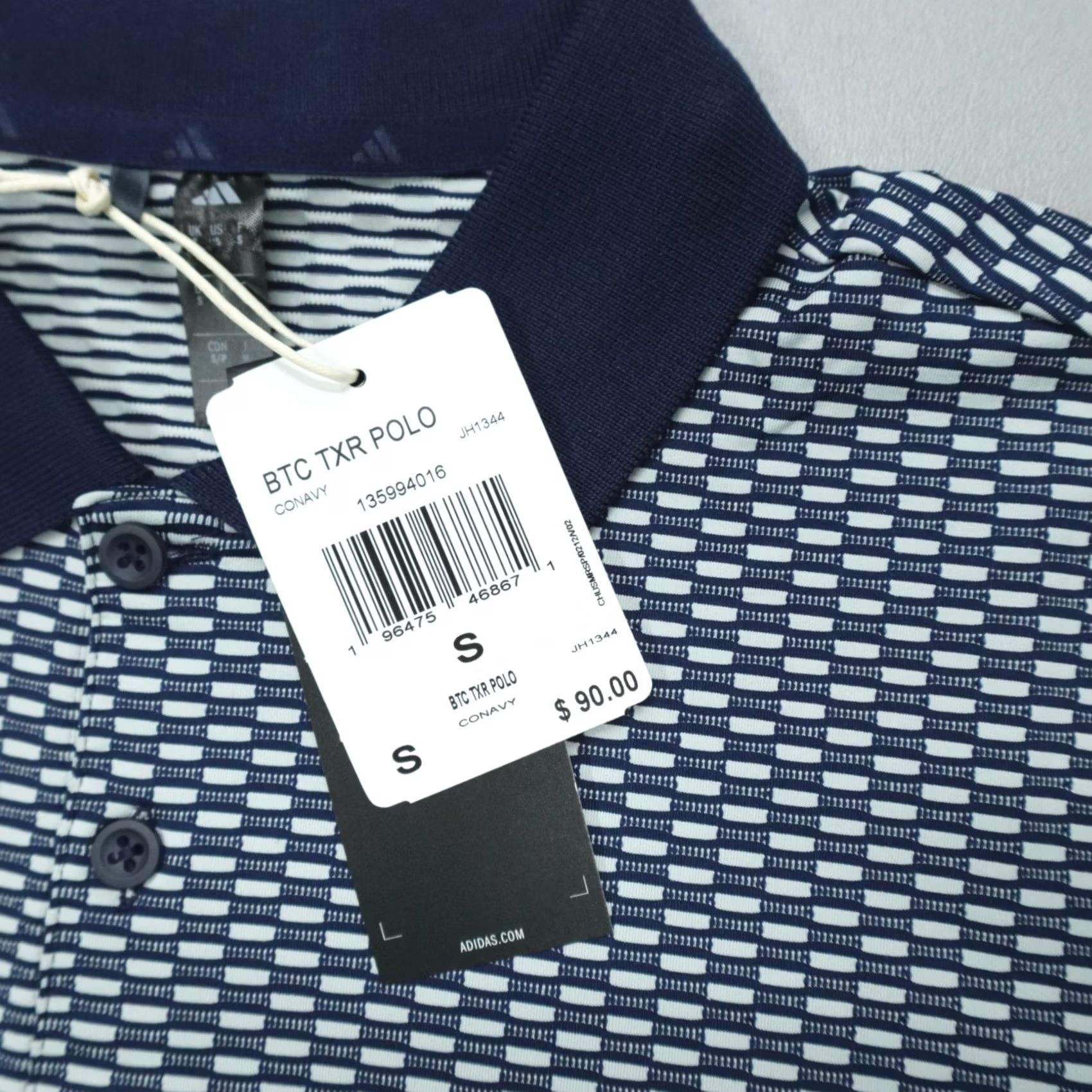 Adidas Adidas AdiClub Beyond Textured Polo Shirt Men's Size S Geometric Size US S / EU 44-46 / 1 - 3 Thumbnail