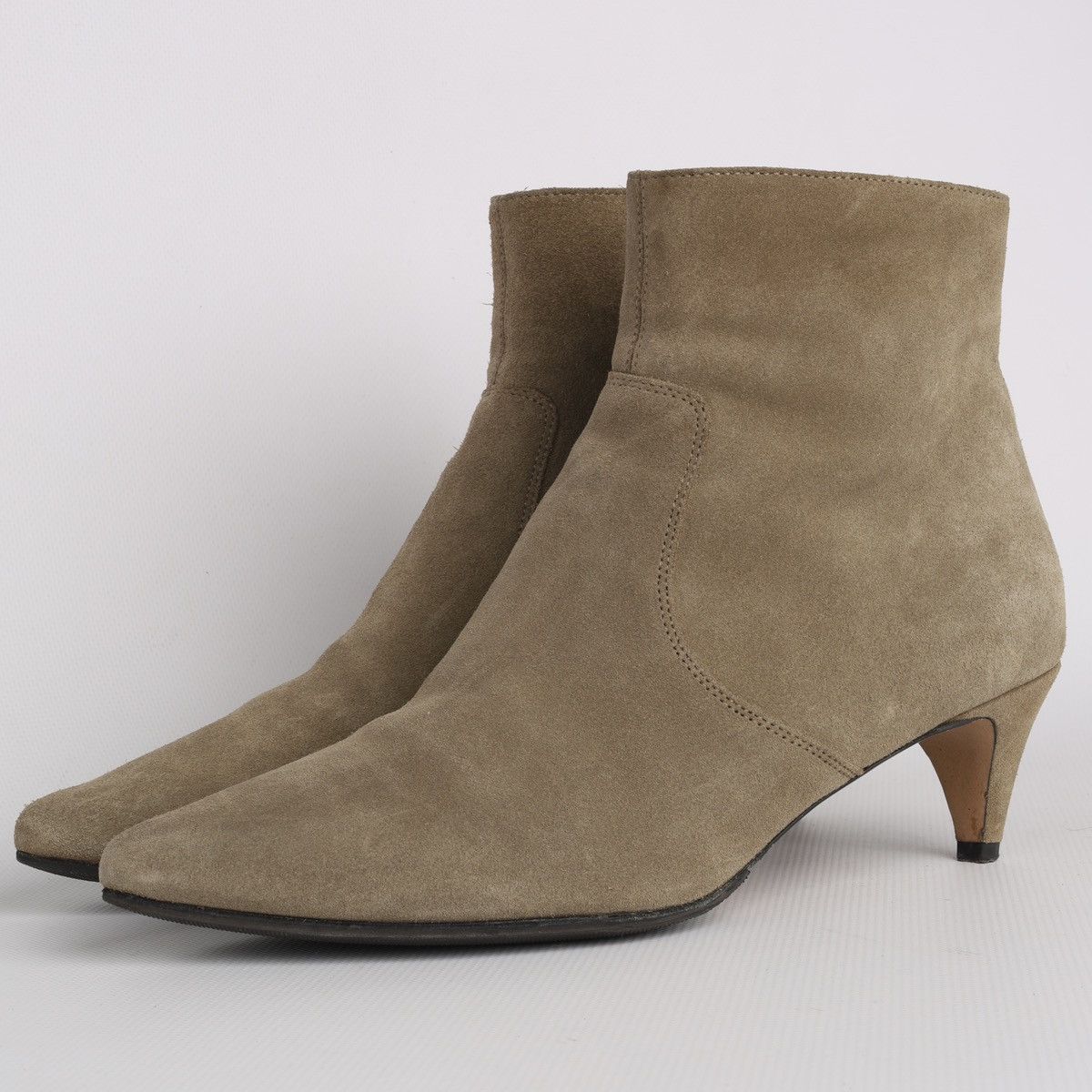 Isabel Marant Isabel Marant Suede Beige Olive Heel Shoes Boots Deone Ankle Size US 7 / IT 37 - 1 Thumbnail