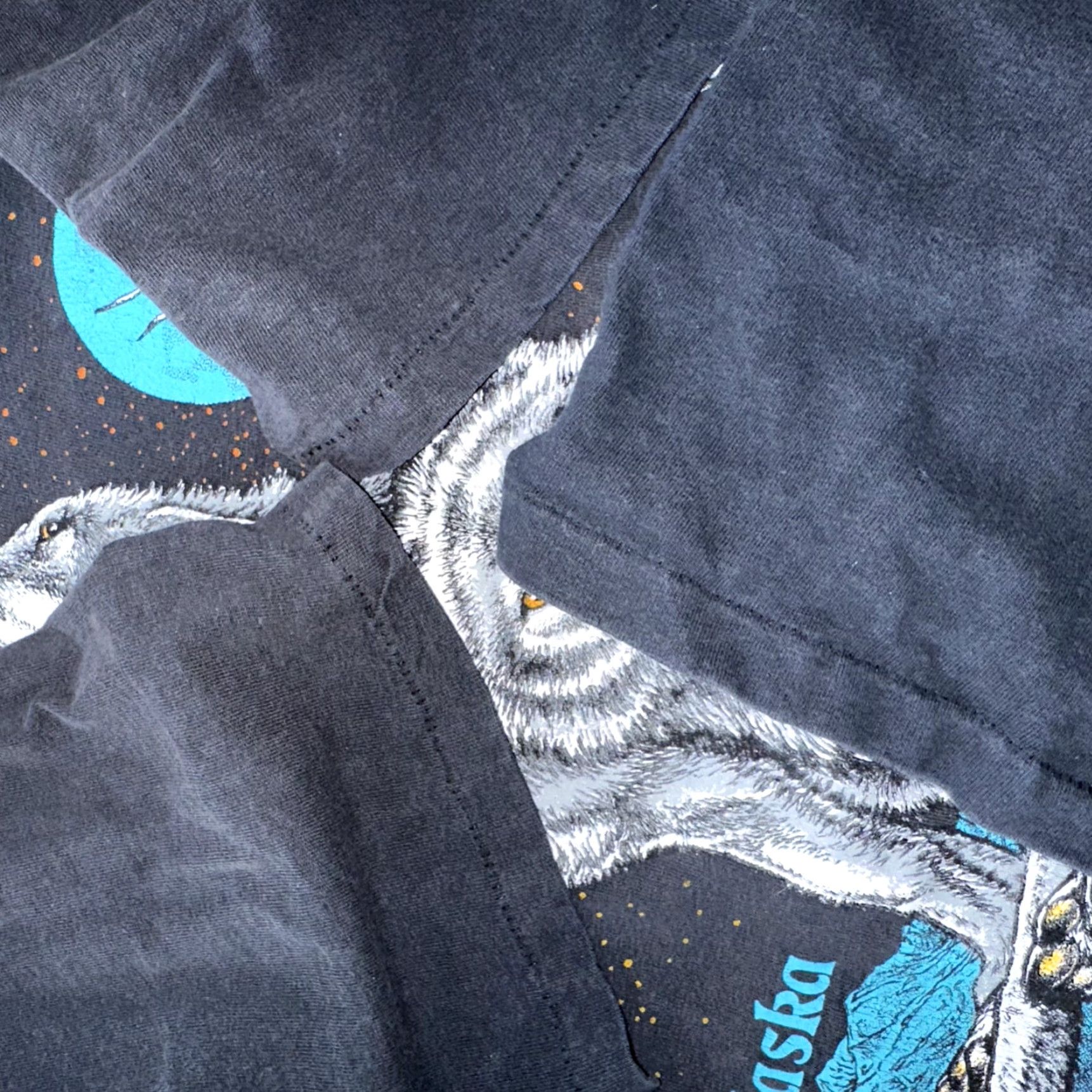 Thrasher VINTAGE Faded Wolves Howling Black T-Shirt L Single Stitch 90s Thrashed Alaska Moon Mens Size US L / EU 52-54 / 3 - 5 Thumbnail