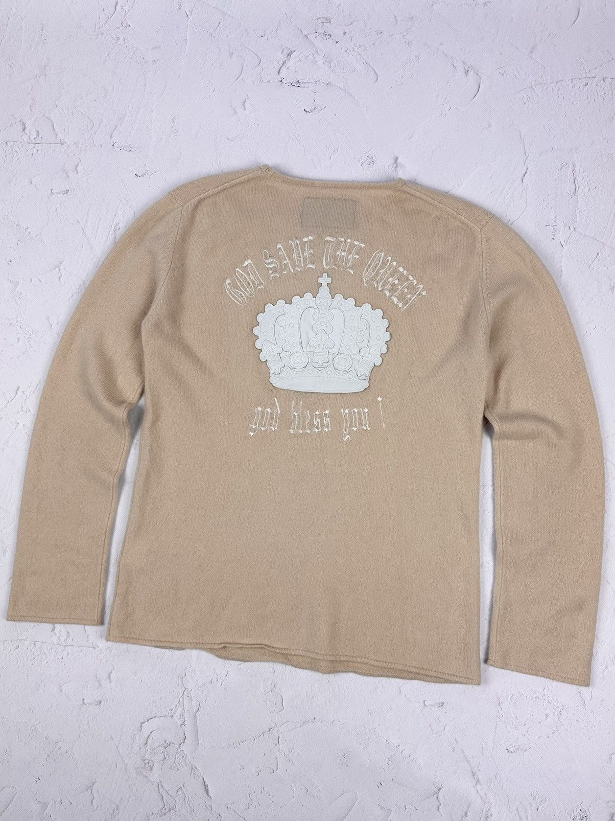 Japanese Brand × Vintage Vintage Made in Japan Cashmere Beige Sweater Size US M / EU 48-50 / 2 - 1 Thumbnail