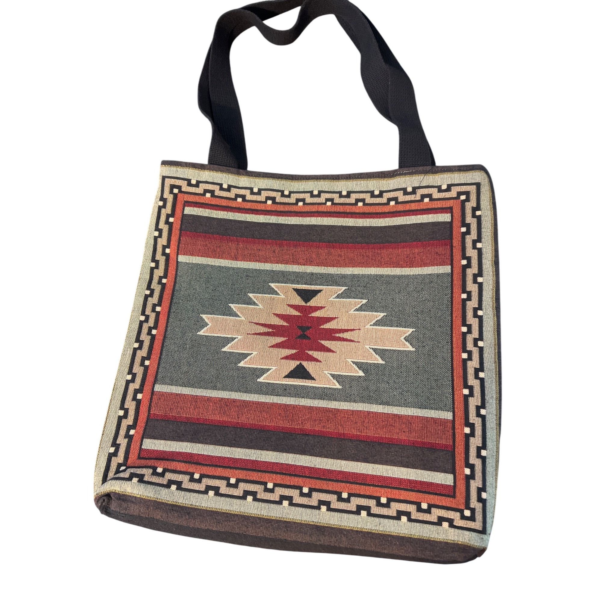 Other Vtg Acorn Studio Southwestern Woven Tote Bag Lined Black Dou Size ONE SIZE - 1 Thumbnail