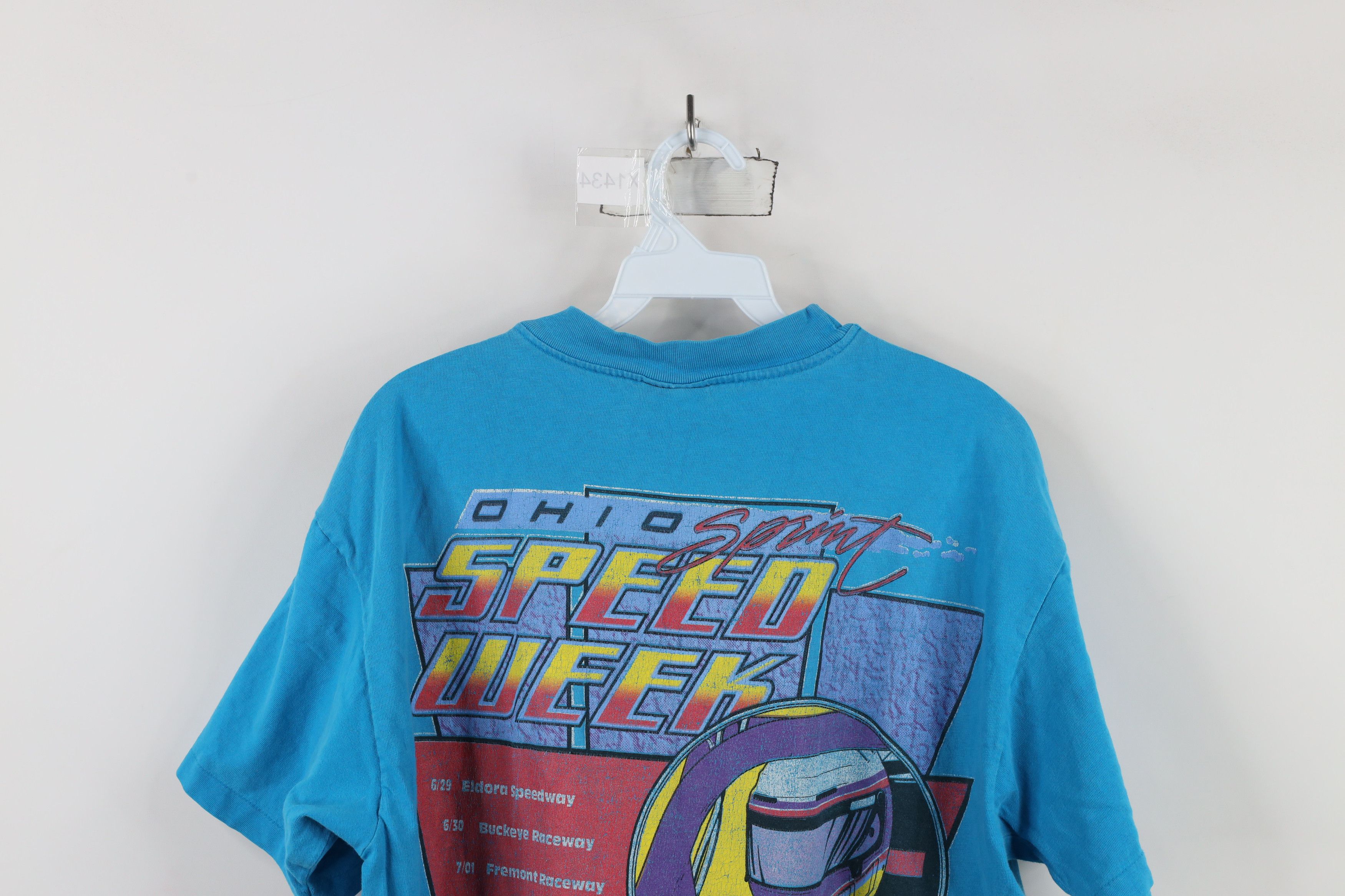 Vintage Vintage 90s Ohio Sprint Speed Week Racing T-Shirt Blue USA Size US L / EU 52-54 / 3 - 13 Thumbnail