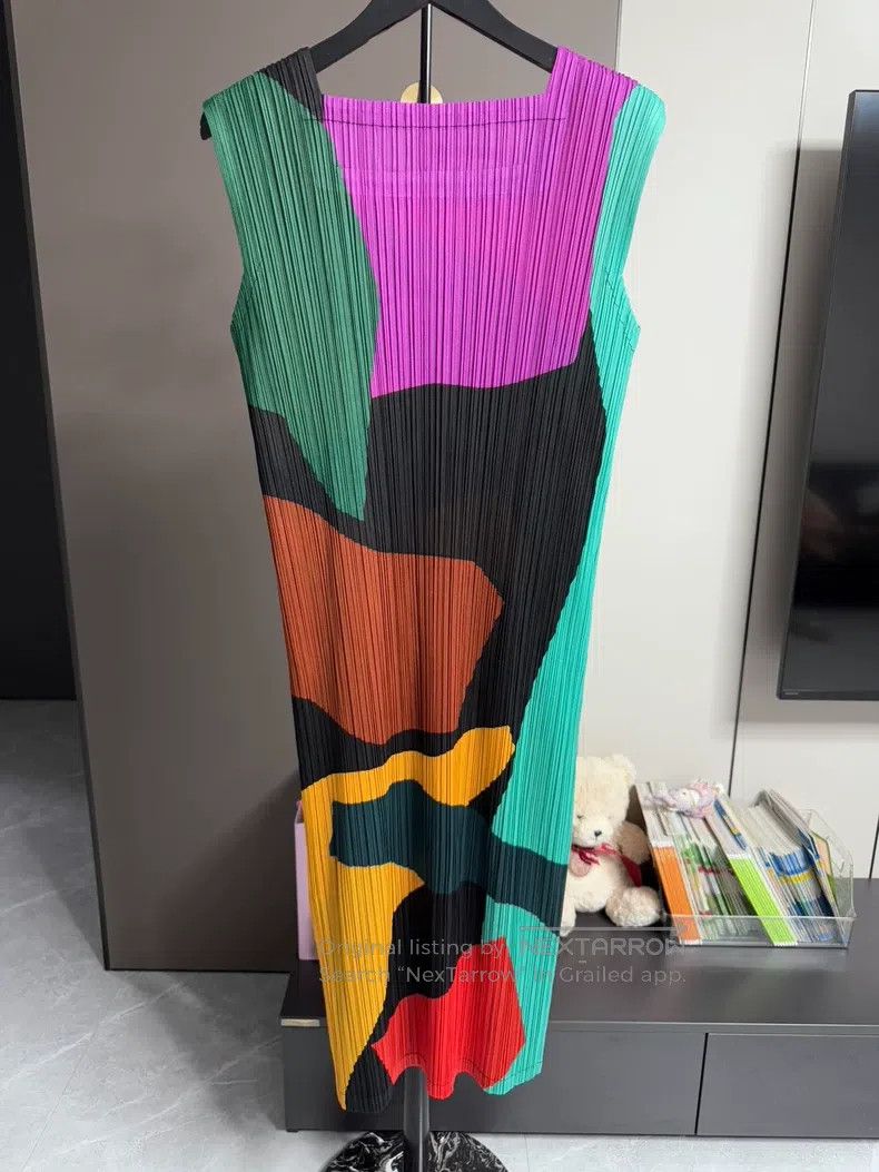 Issey Miyake Issey Miyake Color-Block Dress Size L / US 10 / IT 46 - 2 Thumbnail