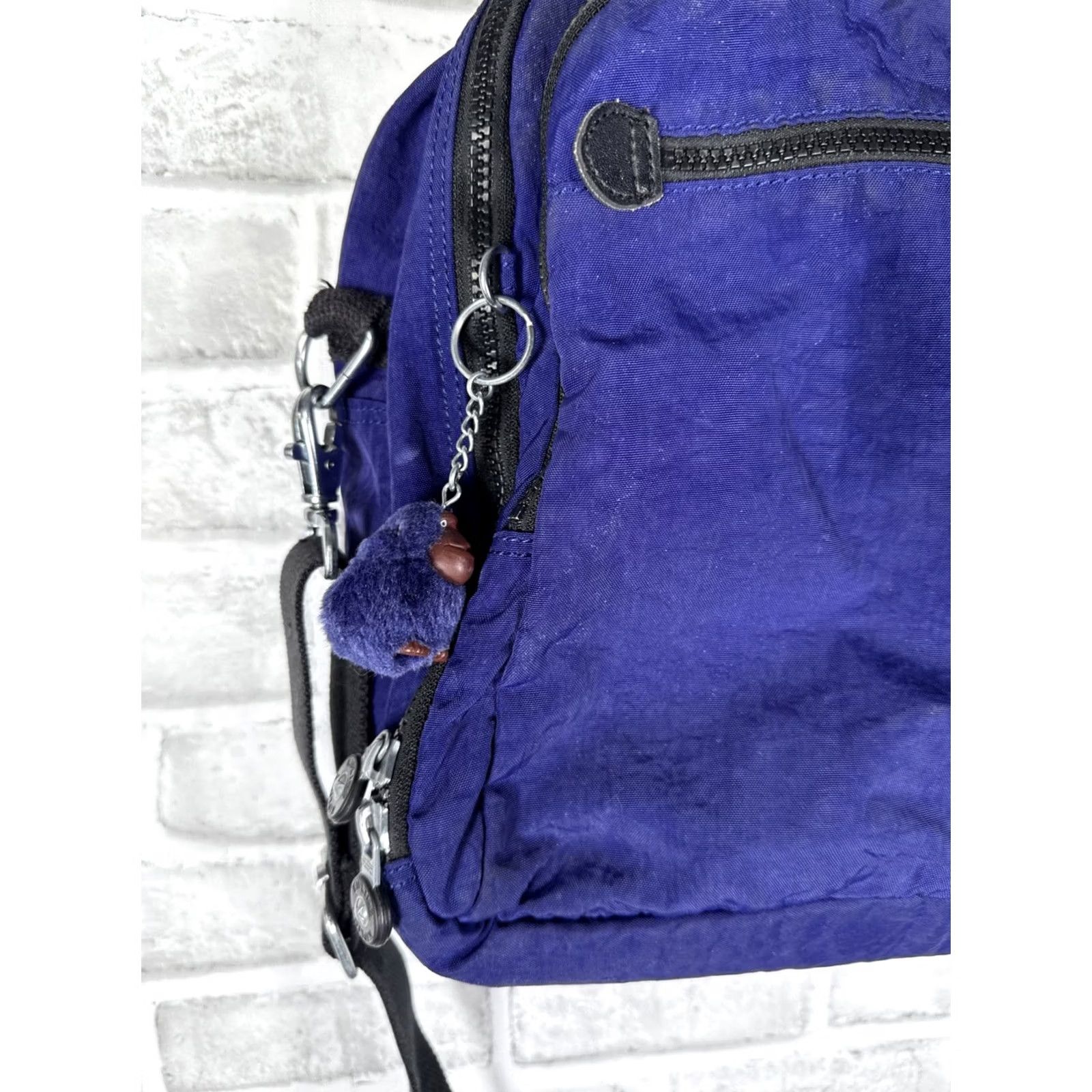 Vintage KIPLING Purple Duffle Bag 15”x14” Women Nylon Purple Duffle Bag 15”x14” Womens Size ONE SIZE - 4 Thumbnail