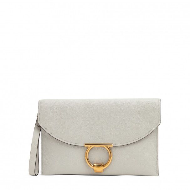 Salvatore Ferragamo o1s1rm1224 Size: OS / Margot Clutch in White Size ONE SIZE - 1 Thumbnail