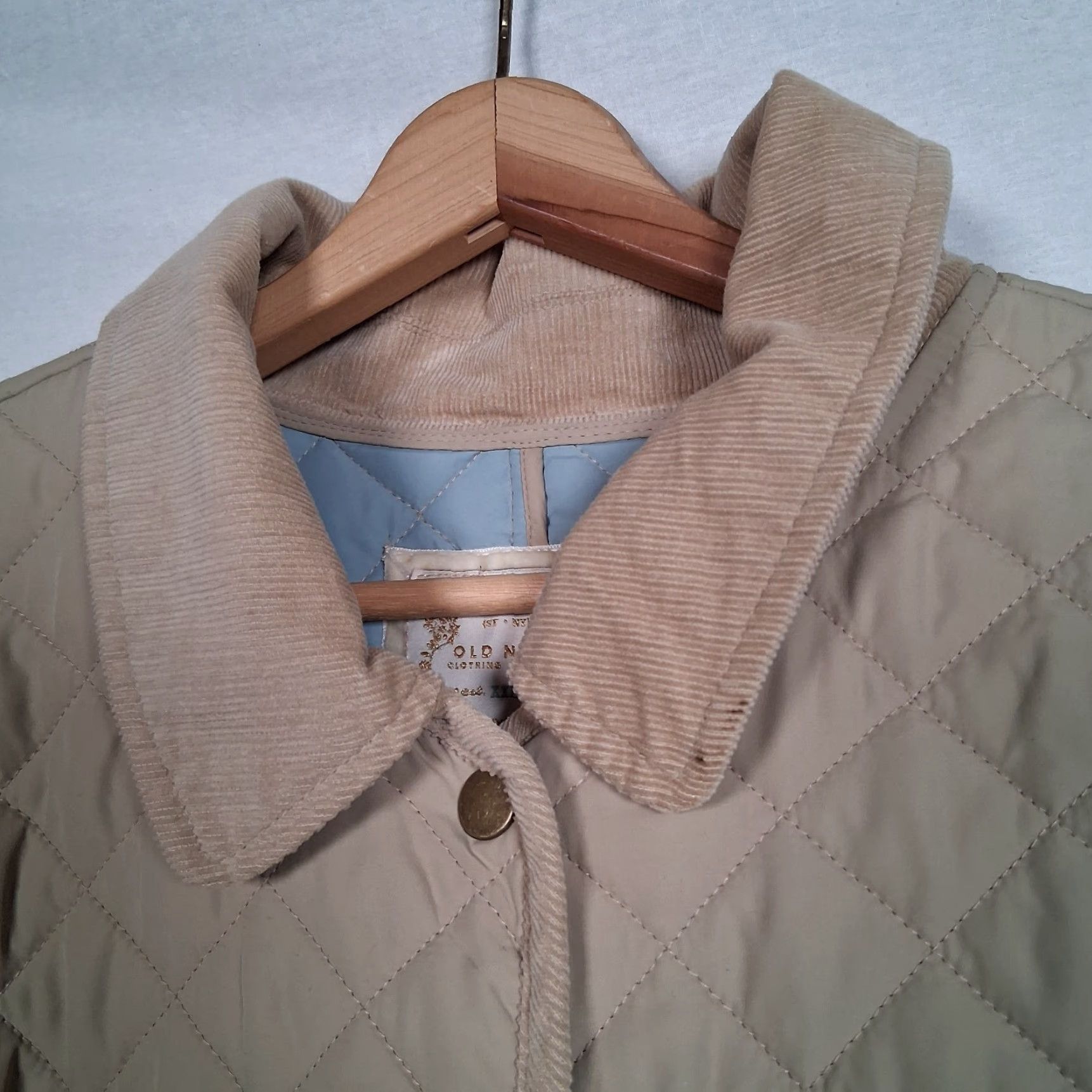 Old Navy Old Navy Quilted Jacket Women XXL Snap Up Tan Corduroy Collar Barn Chore Quilted Jacket Beige Regular Women's Coat Size XXL / US 16-18 / IT 52-54 - 6 Thumbnail