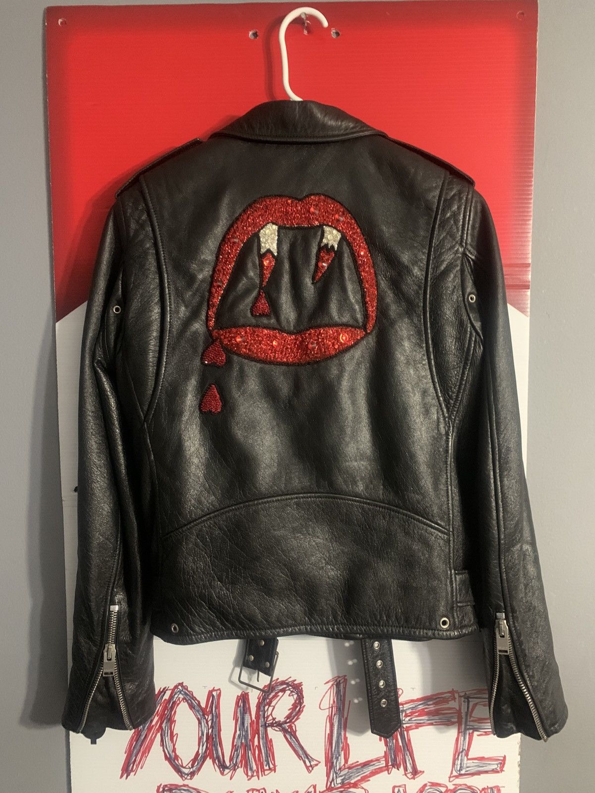 Saint Laurent Paris saint laurent “blood luster” leather jacket