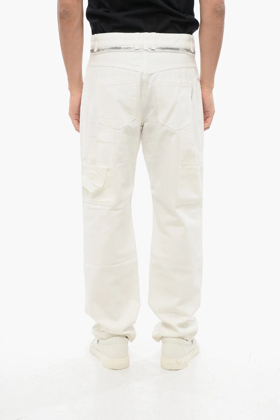 Balmain og1mm0326 Straight-Fit Cargo Jeans in White Size US 31 - 2 Thumbnail