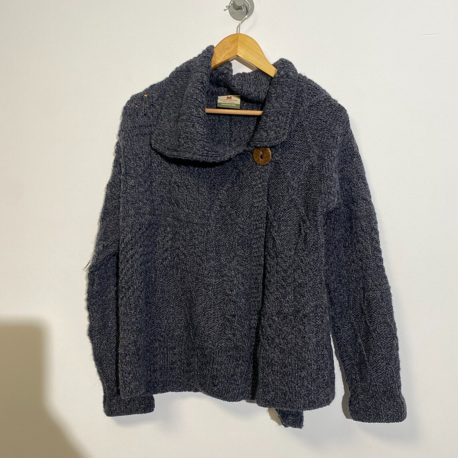 Vintage Vintage Women's Gray Wool Size S Cableknit Y2K Turtleneck Size US S / EU 44-46 / 1 - 8 Thumbnail