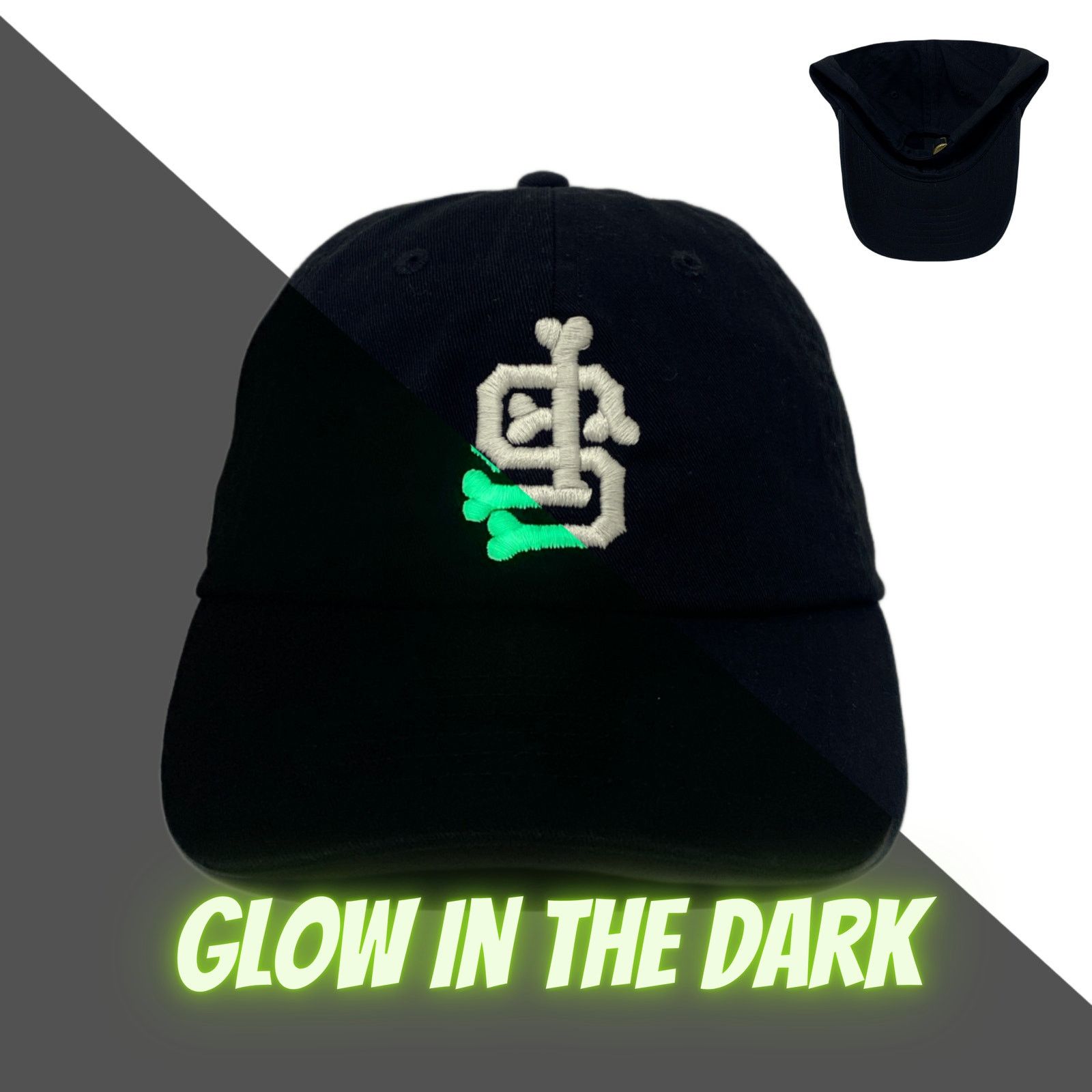 Other San Francisco Bones Upside Down Dad Hat Glow In The Dark Size ONE SIZE - 1 Thumbnail